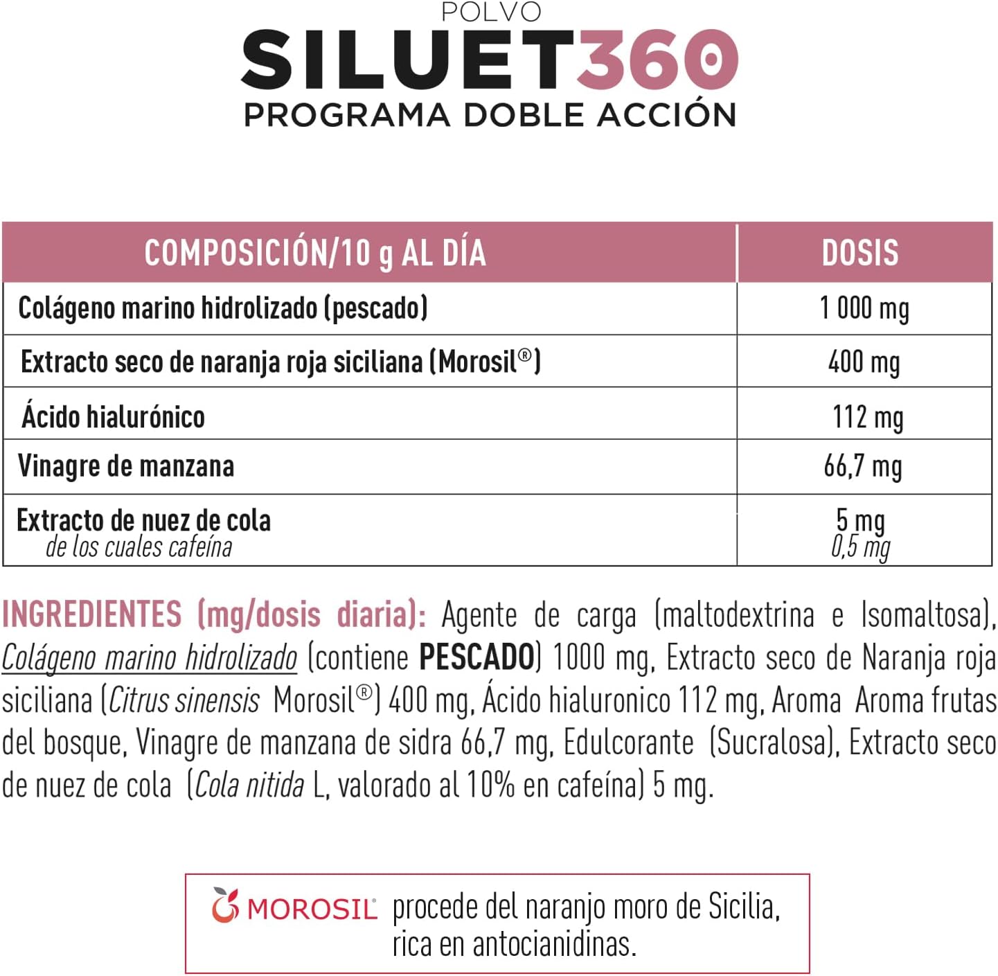 Detalle 2 de SILUET 360 🍏 Quemagrasas y Colágeno para adelgazar 30 días