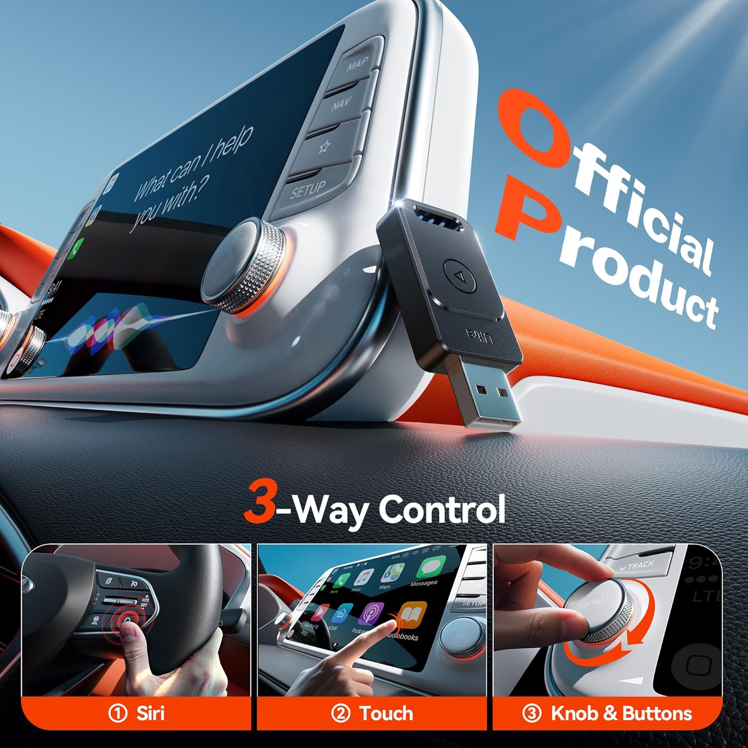 Thumbnail 5 de Cleviton Wireless CarPlay Adapter (UK) – Plug & Play, Wi‑Fi 6 / Bluetooth 5.3, mini dongle for iPhone
