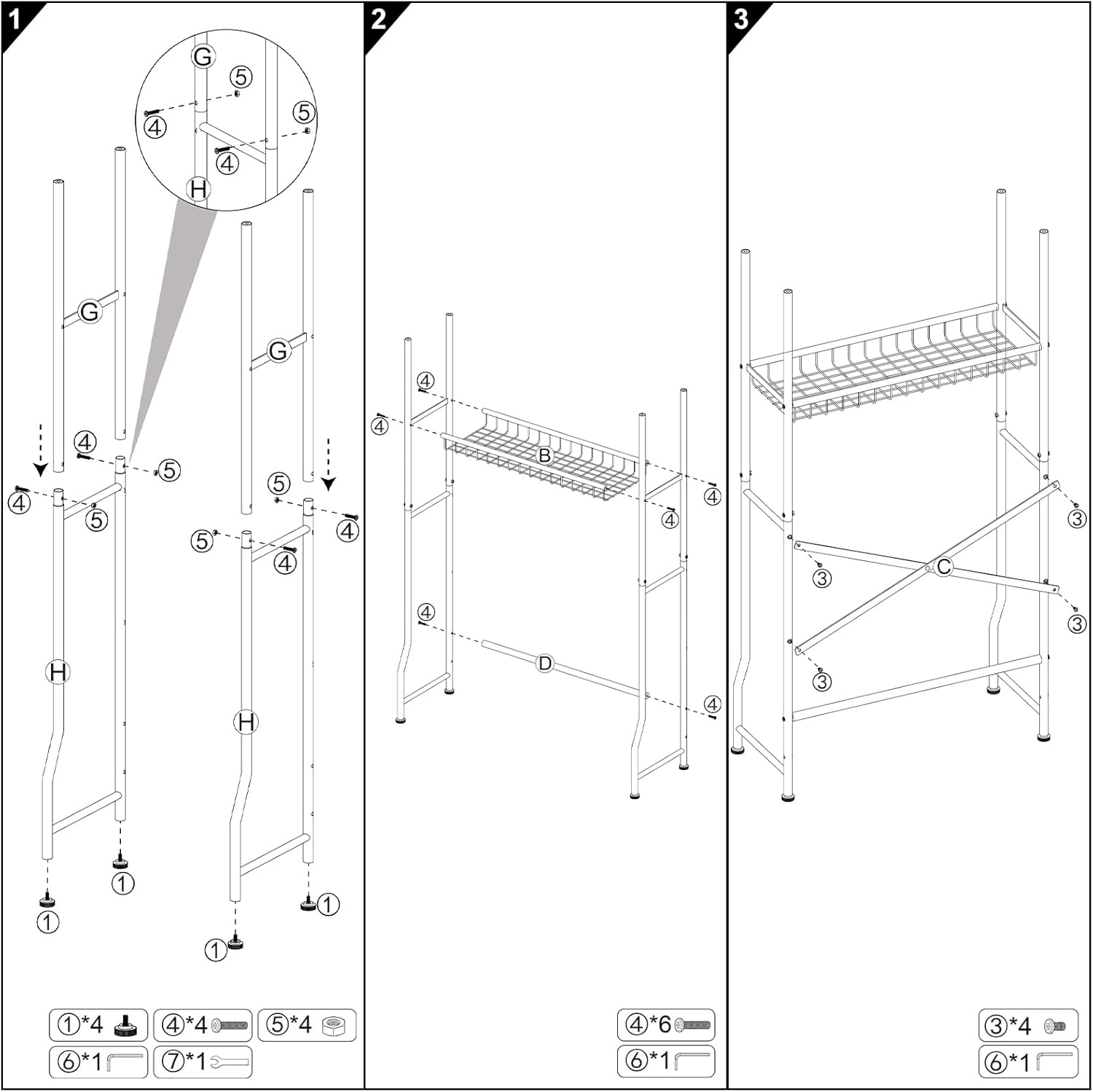 Thumbnail 6 de 4-Tier Over-The-Toilet Storage Shelf — Bathroom Organizer
