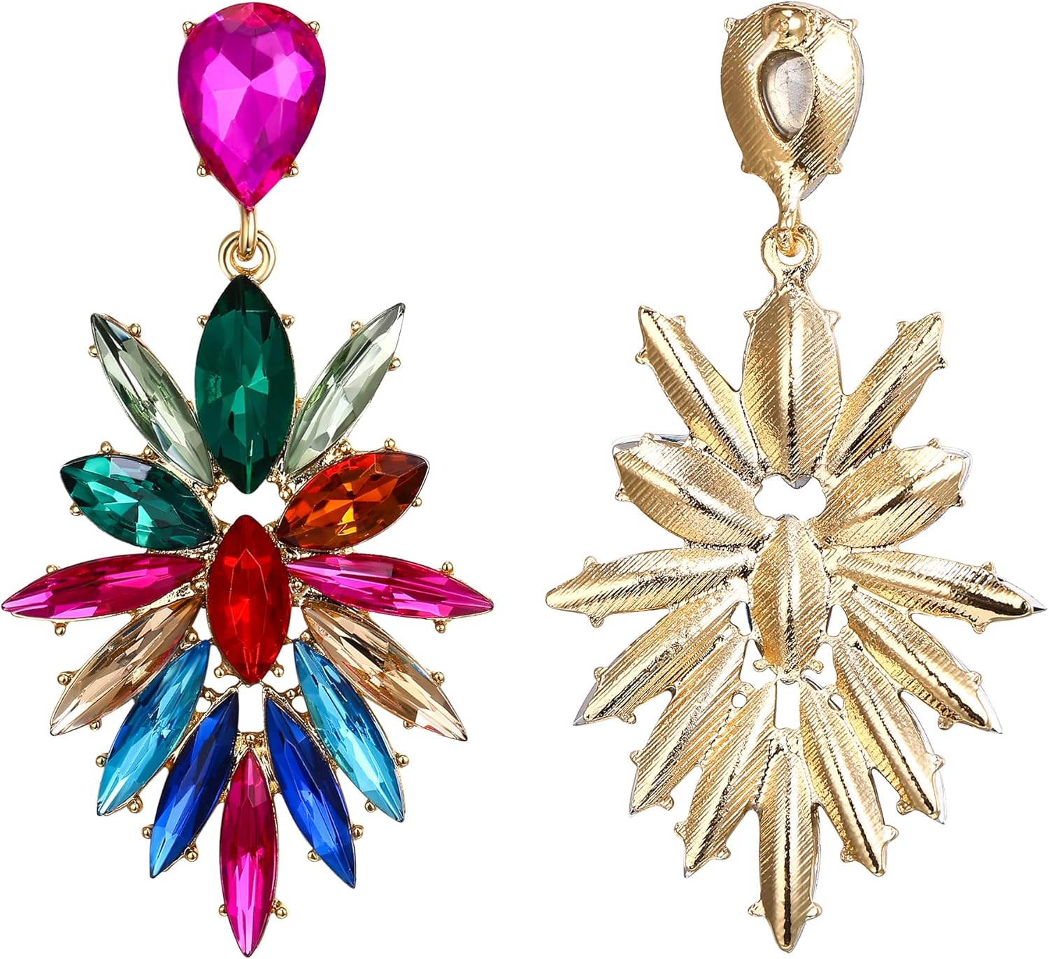 Thumbnail 4 de Clearine orecchini chandelier con strass e cristalli marquise (cluster)