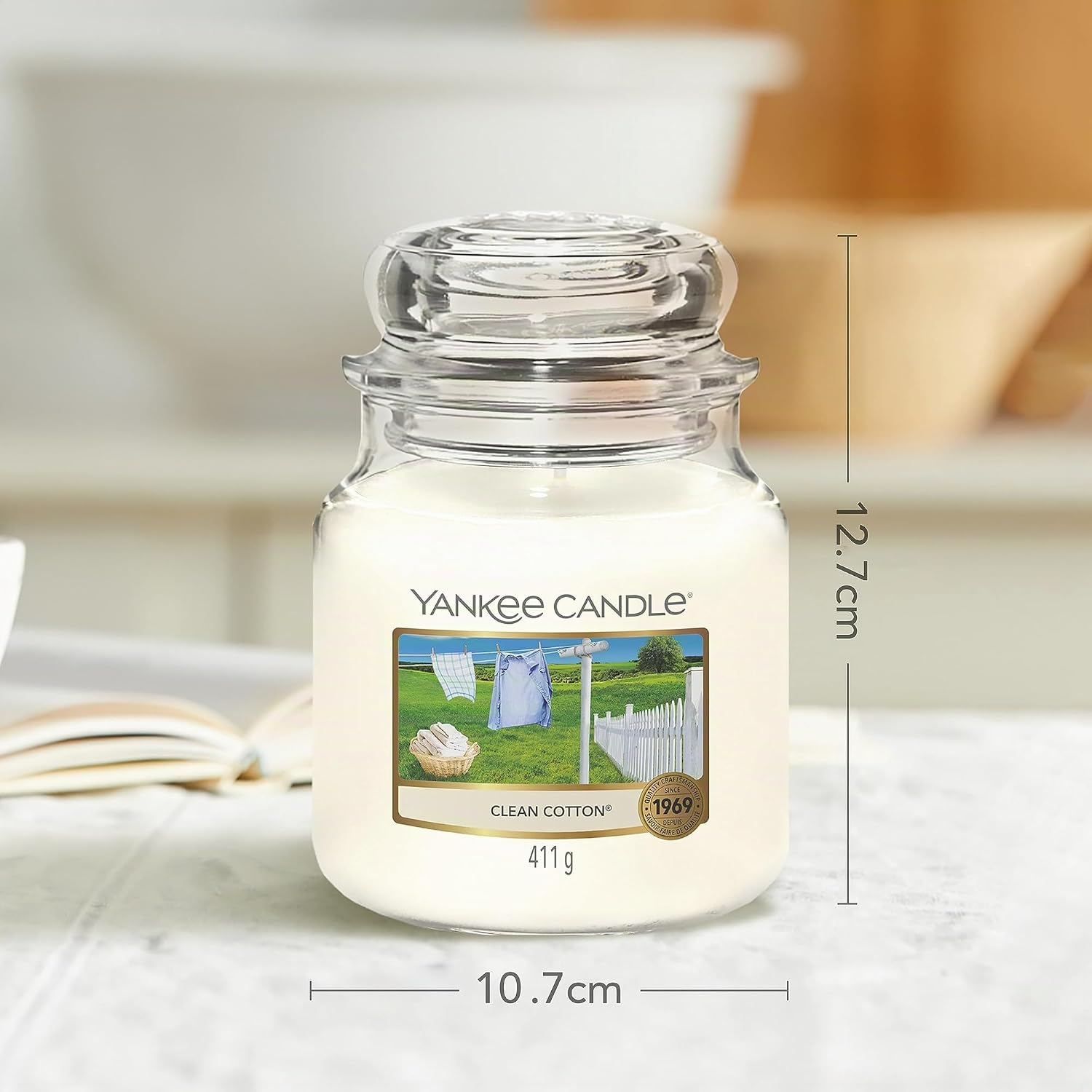 Detalle 2 de Yankee Candle bougie jarre parfumée Jour de noces – moyenne taille, 411 g, 50–75 heures