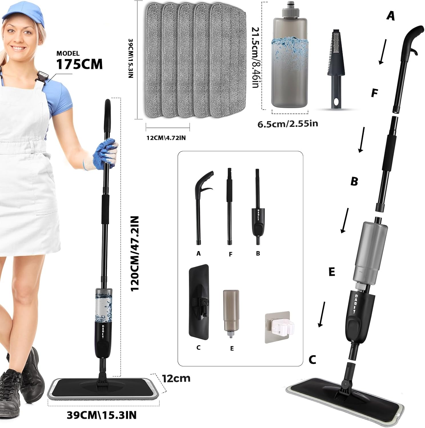 Thumbnail 6 de 360° 3-in-1 Microfiber Spray Mop for Floors