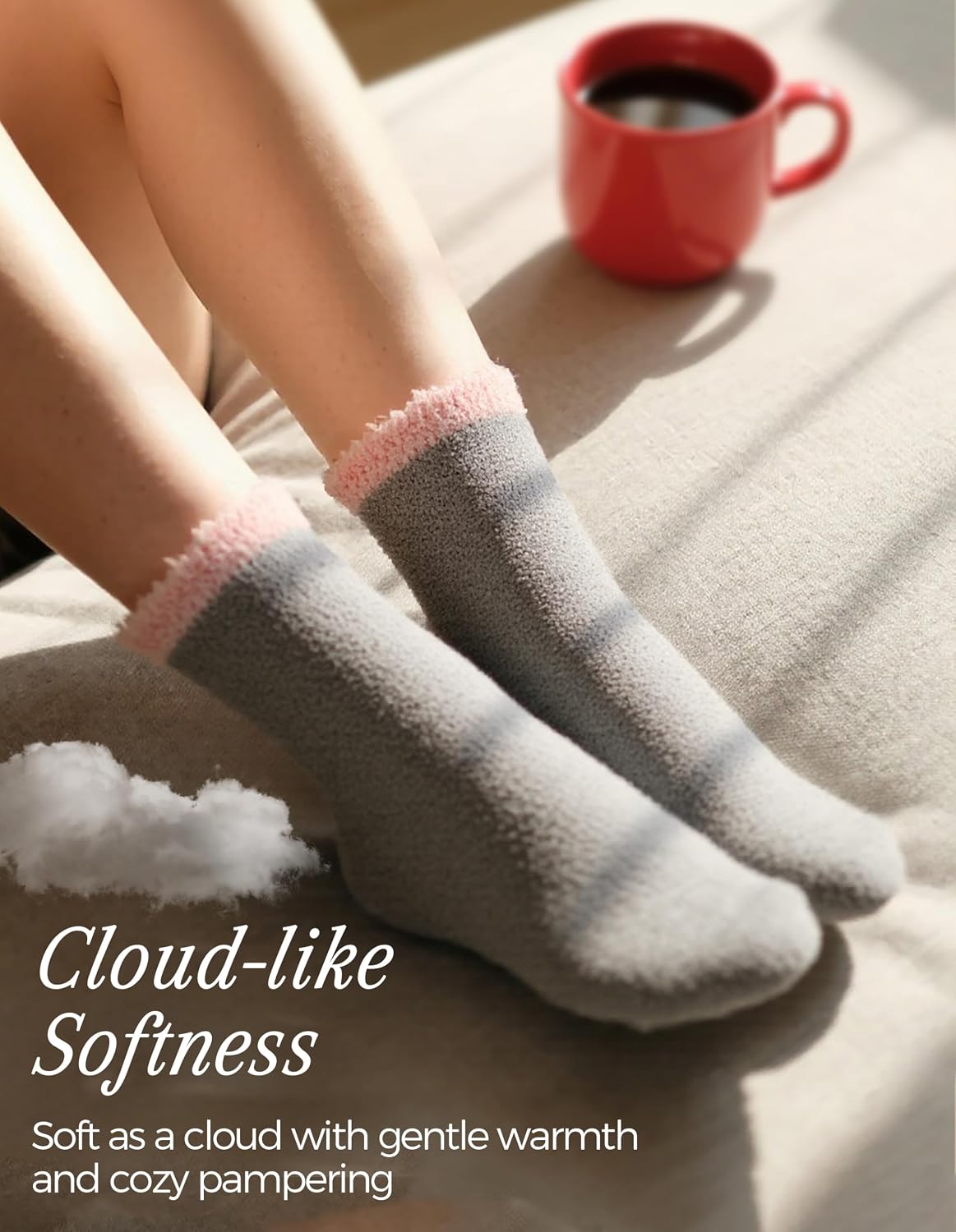 Thumbnail 2 de TEHOOK Fuzzy Socks Plush Sleeping Slipper Socks, 6 Pairs in Assorted Colors