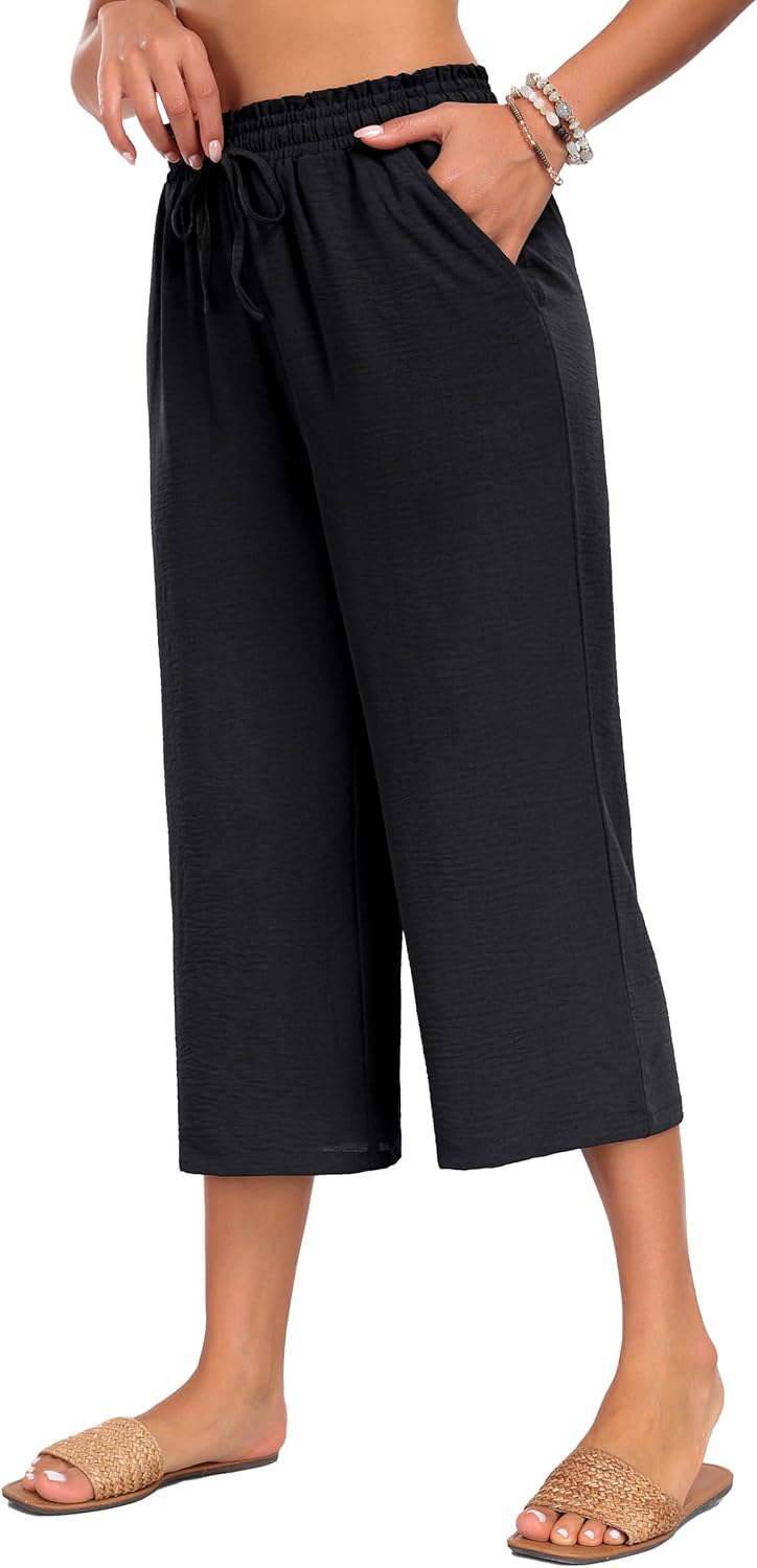 Detalle de Neineiwu Damen Hosen Palazzohose High Waist