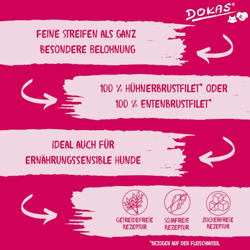 Thumbnail 4 de DOKAS Getreidefreier Premium Snack in Streifen – Entenbrustfilet, 250 g (8er Pack)
