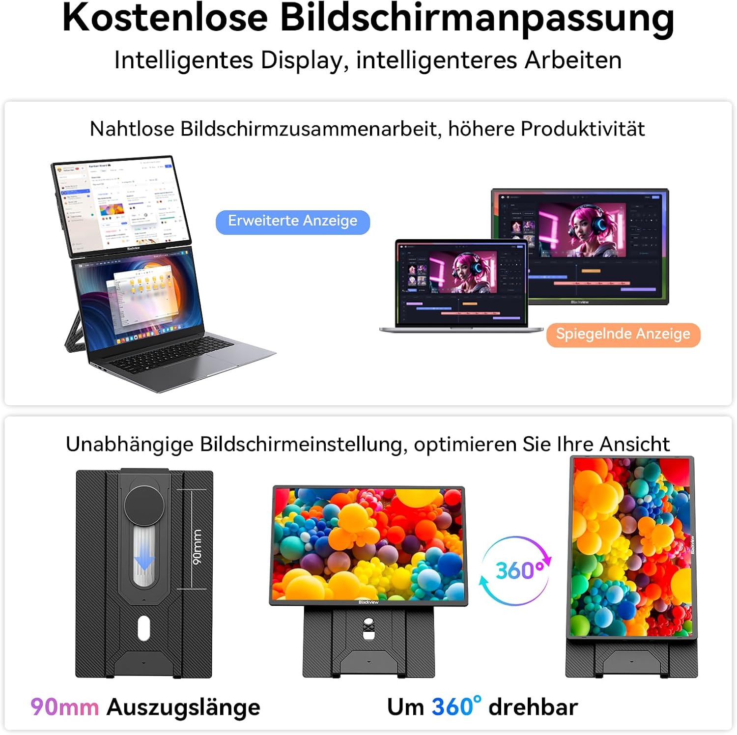 Thumbnail 6 de Blackview 16.1 Zoll FHD Tragbarer Monitor