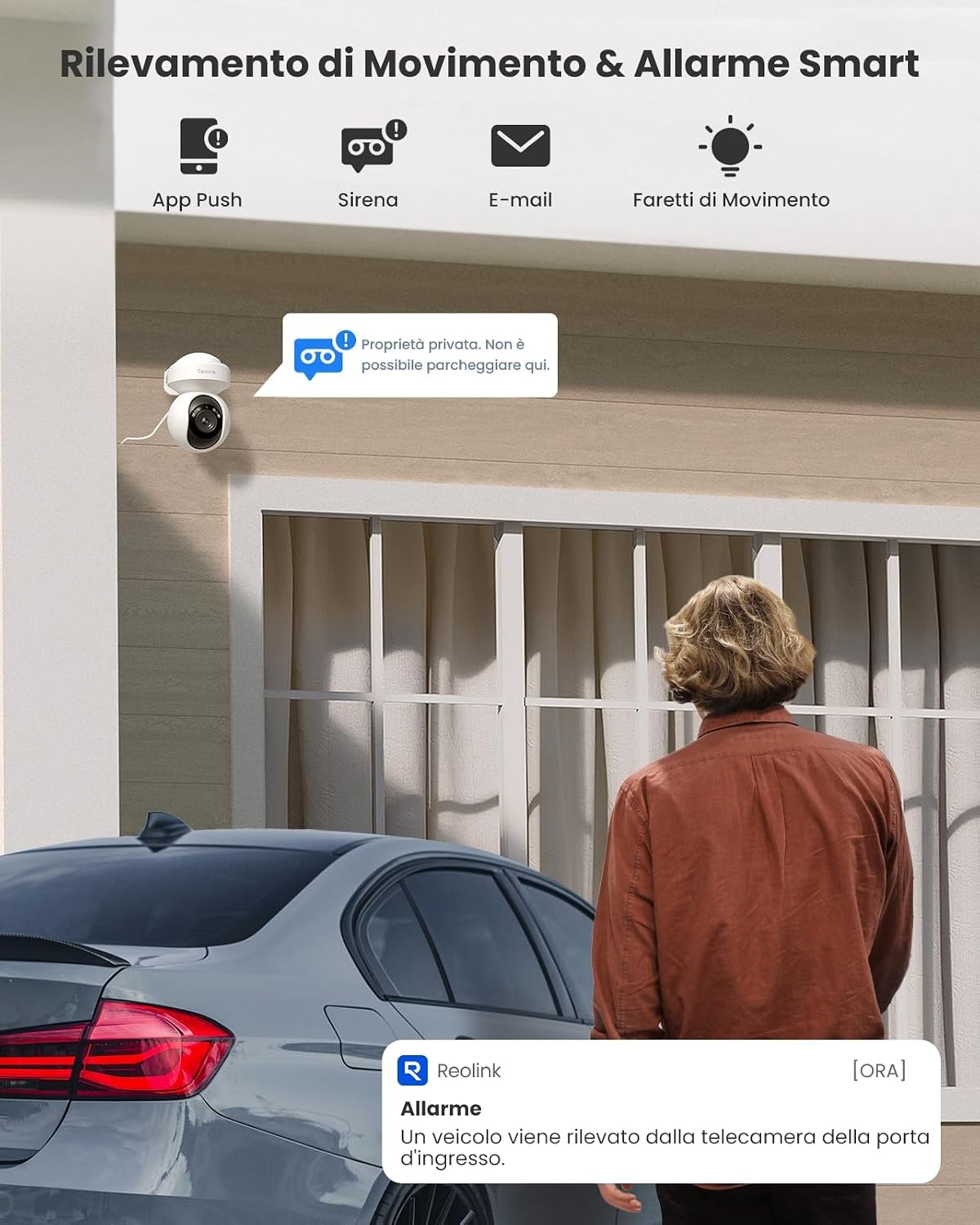 Detalle de Reolink 5MP PTZ Telecamera Wi-Fi Esterno – 355° PTZ, 3x Zoom Ottico, Colori Notturni e Auto-Tracking