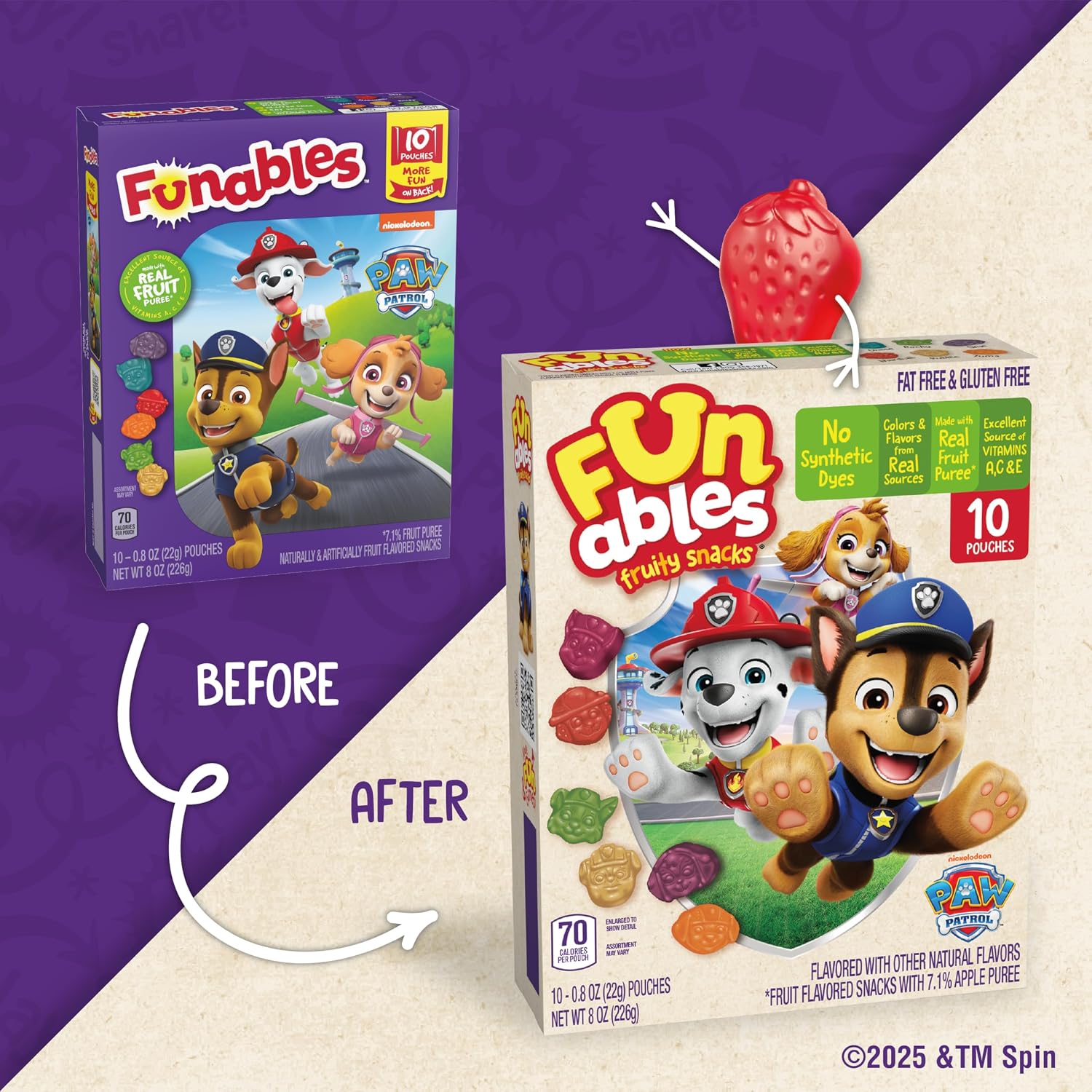Thumbnail 4 de Funables PAW Patrol Fruit Snacks, 10 Pouches with Fruit Puree & Vitamins
