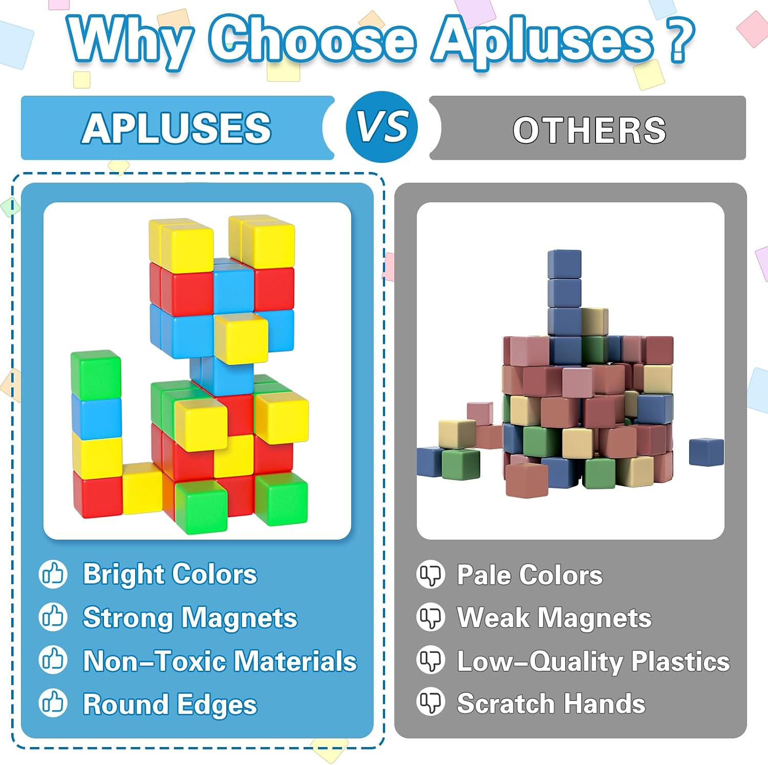 Thumbnail 5 de Apluses Magnetic Blocks magnetic building set for ages 3+