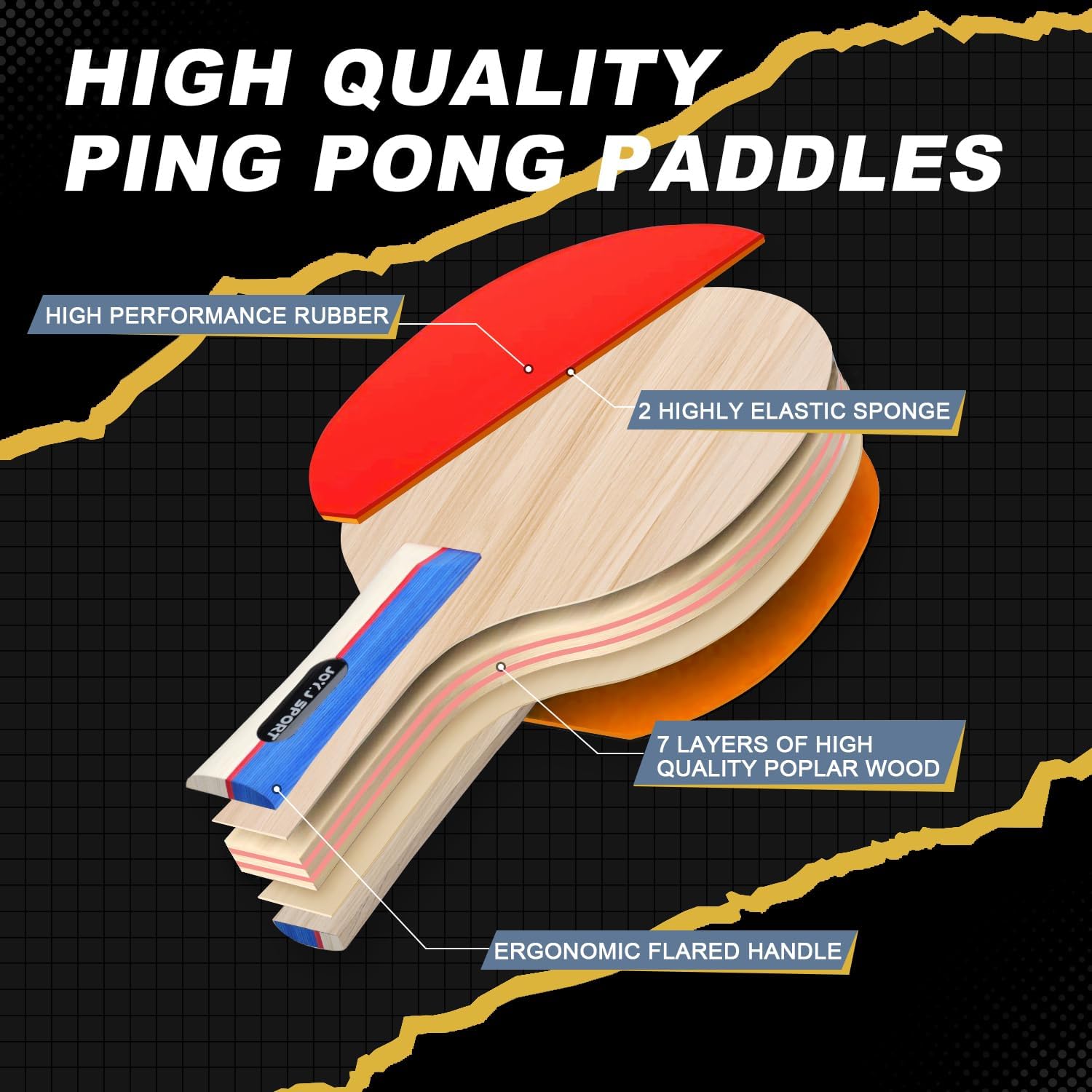 Detalle 2 de Table Tennis Bats and Balls Set – 3 balls