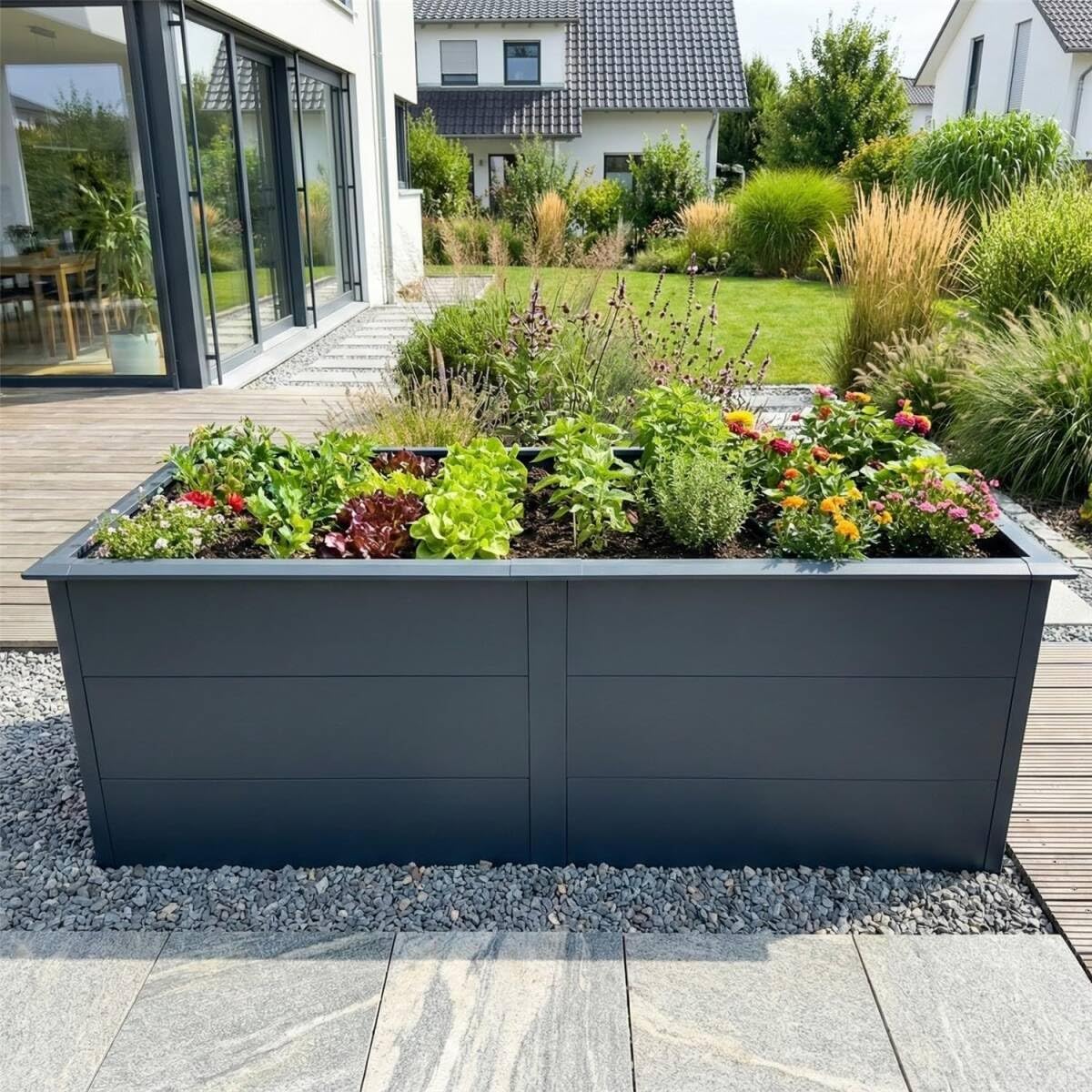 Thumbnail 2 de Metzler Hochbeet für den Garten in Anthrazit (206 x 106 x 77 cm) mit integriertem Schneckenschutz