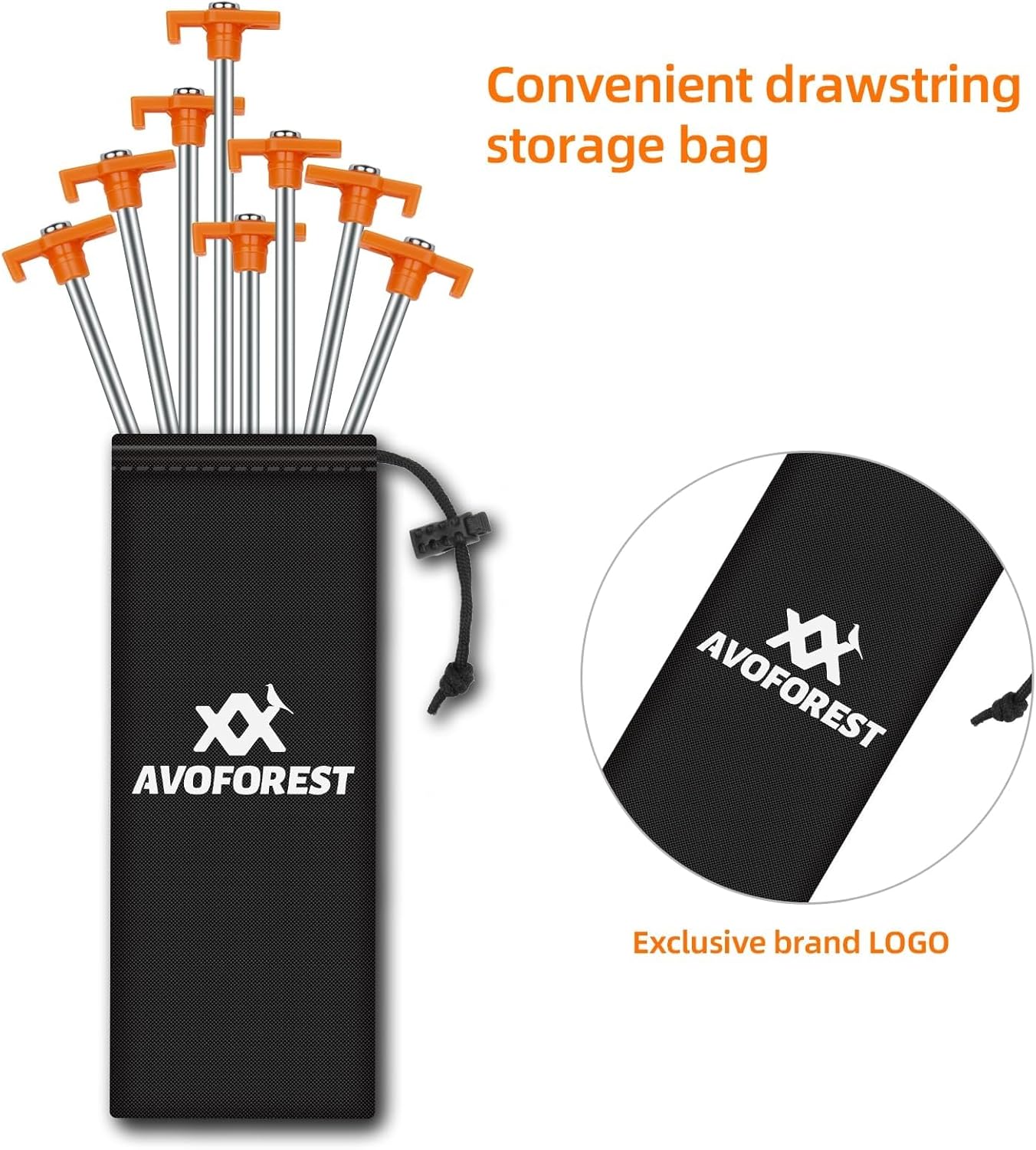 Thumbnail 6 de AVOFOREST 7.1-inch Tent Stakes (12 Pack) — Non-Rust Metal Ground Pegs for Camping, Garden, Hiking
