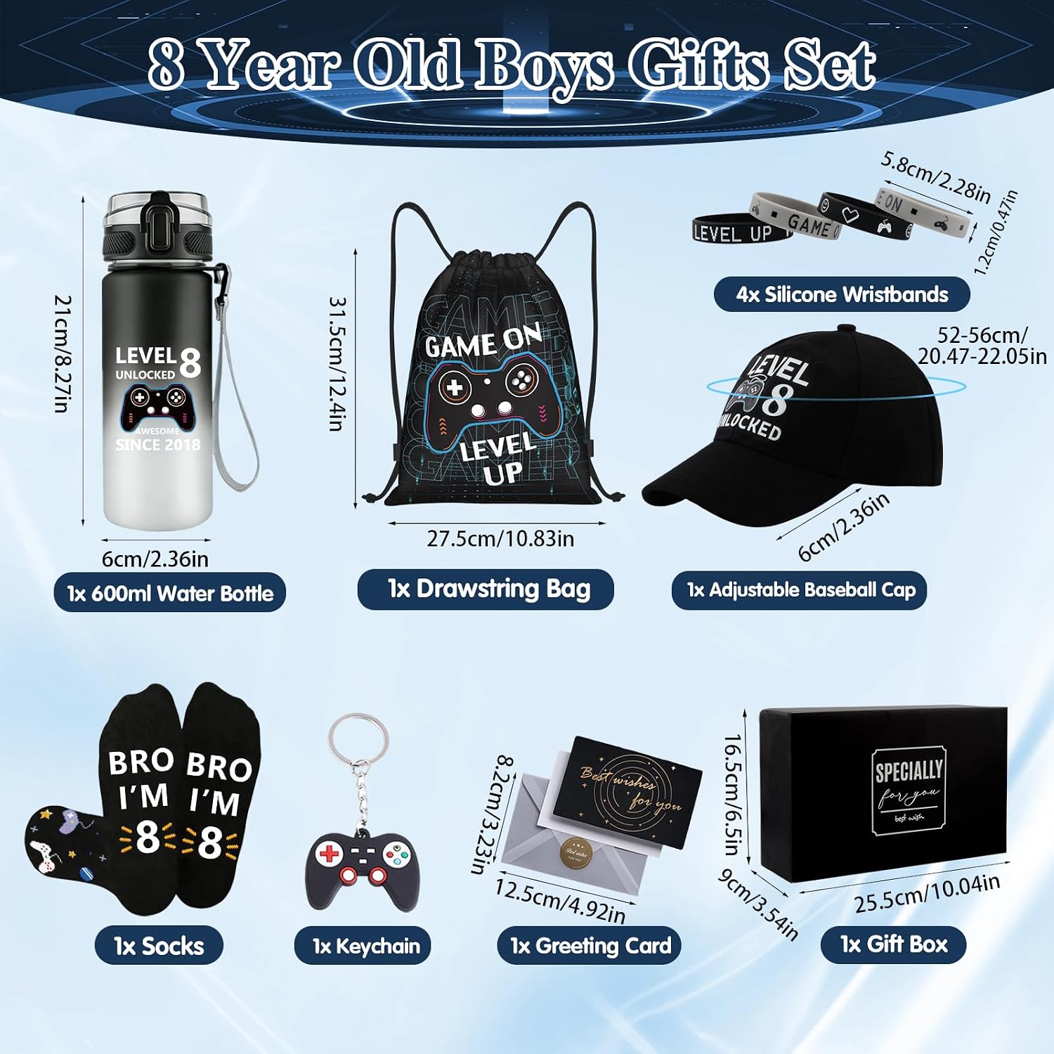 Detalle de 8 Year Old Boy Gifts: Level 8 Unlocked Gift Set for 8th Birthday