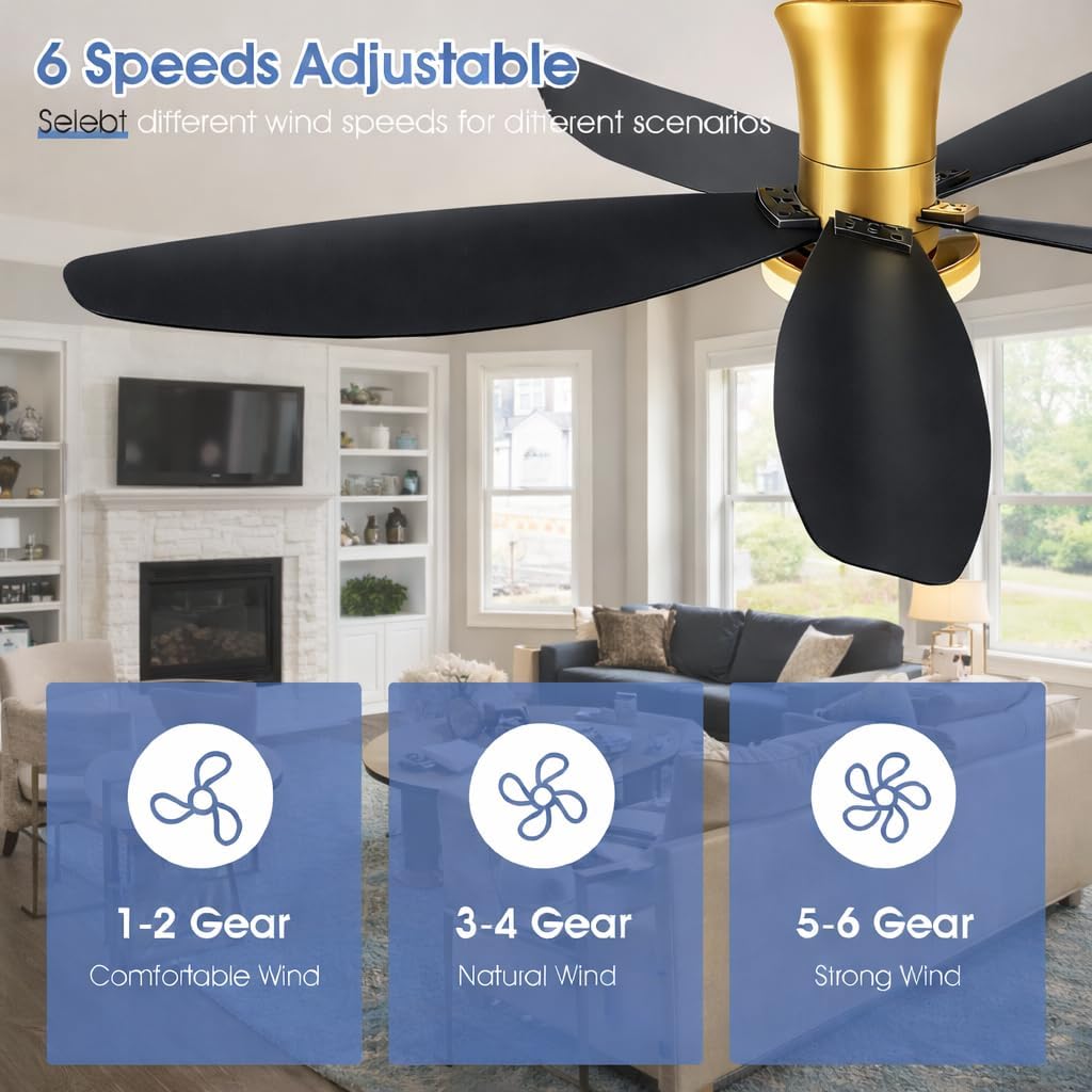 Detalle 2 de Surtime 6666 42-Inch Ceiling Fan with LED Light, Remote and App Control