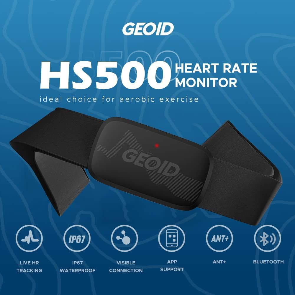 Detalle 2 de GEOID HS500 chest-strap heart rate monitor (Bluetooth 4.2/ANT+, IP67 waterproof)