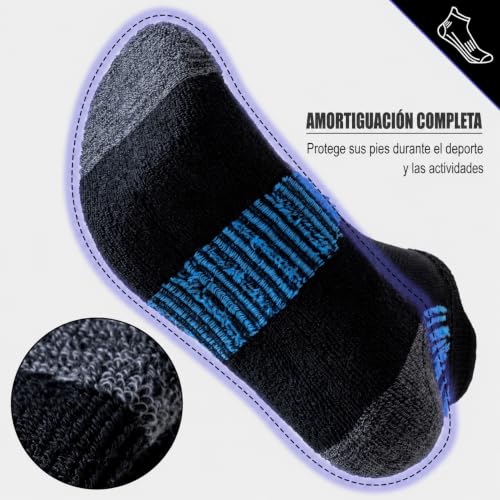 Detalle 2 de Niorasen Calcetines Deportivos Hombre, 6 Pares — Cortos y Acolchados