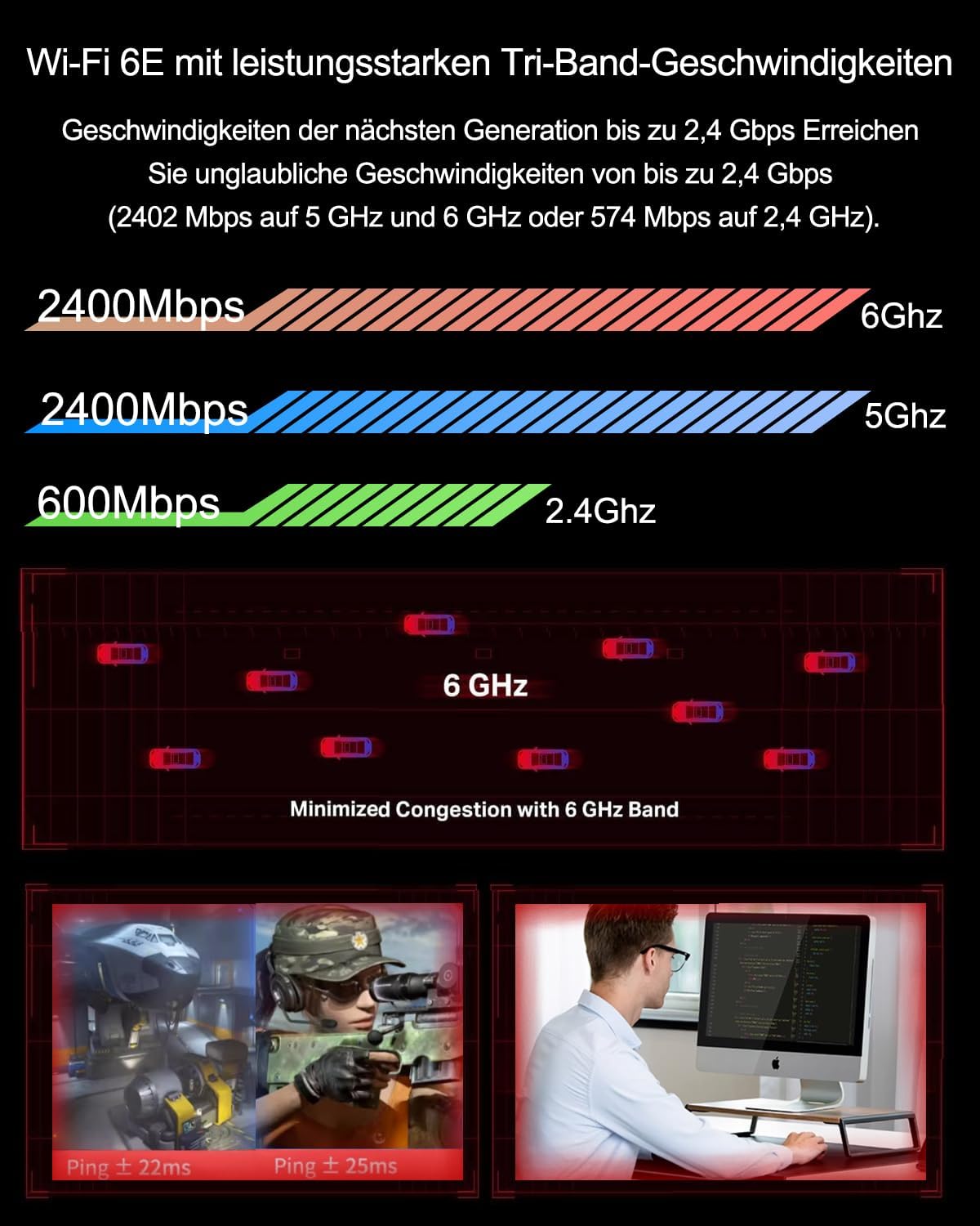 Thumbnail 3 de Ubit WiFi 6E AXE5400 PCIe WLAN Karte
