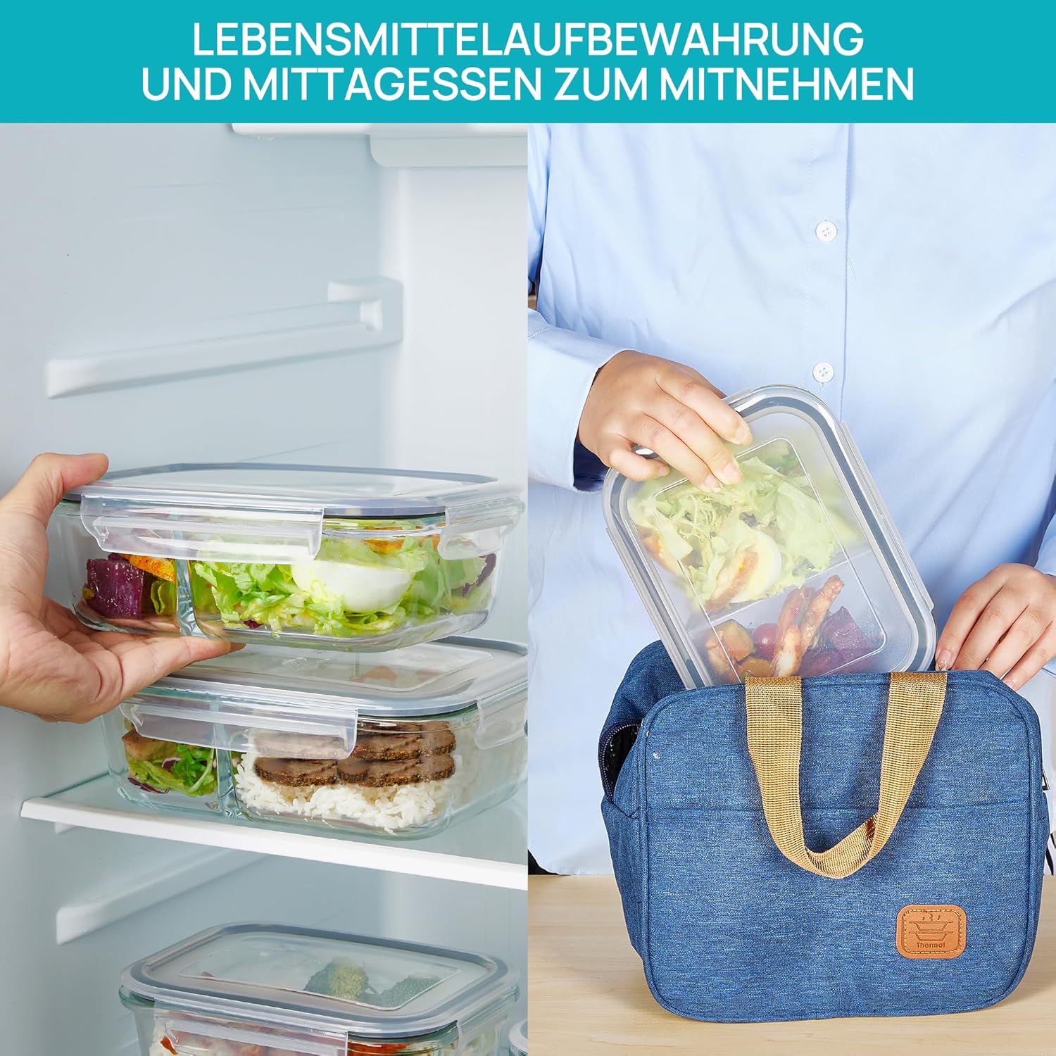 Thumbnail 5 de Vtopmart 5Pack 975ml GlasbehĂ€lter Meal Prep đ±
