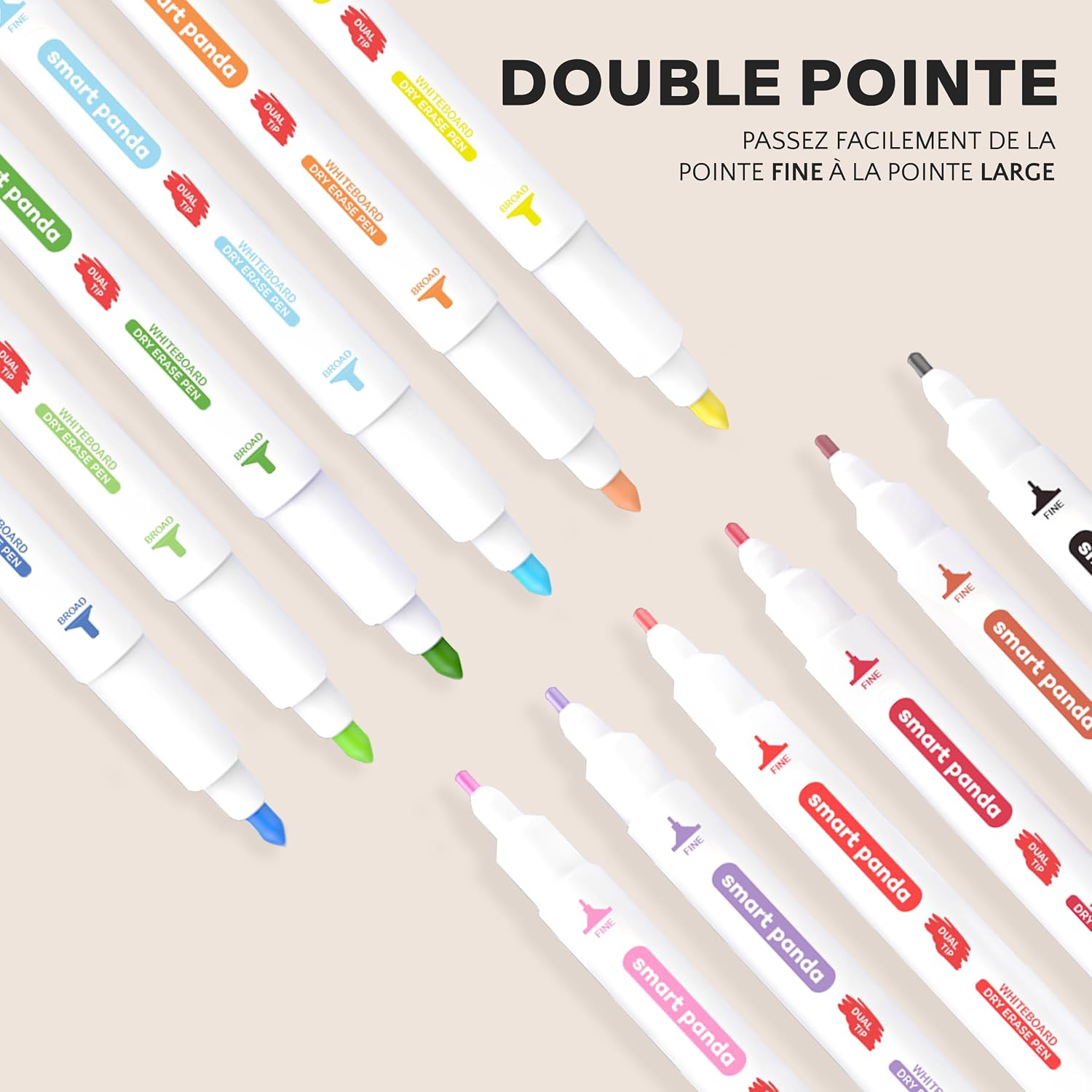 Detalle de Smart Panda Feutres tableau blanc 12 couleurs