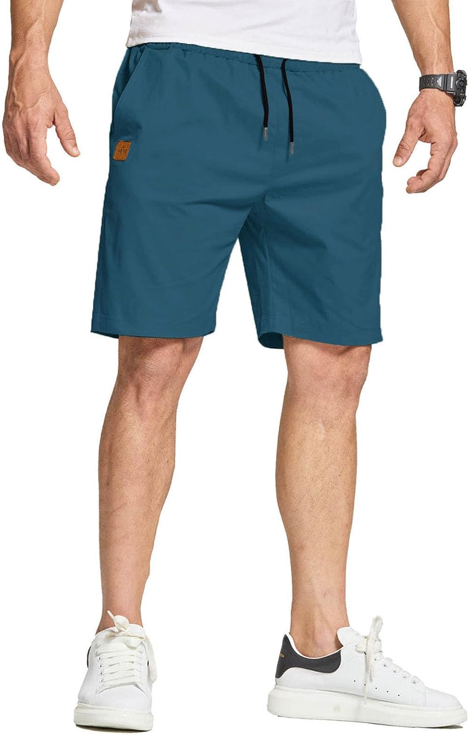 Thumbnail 6 de JustSun Men's Summer Casual Cotton Chino Shorts with Elastic Waist