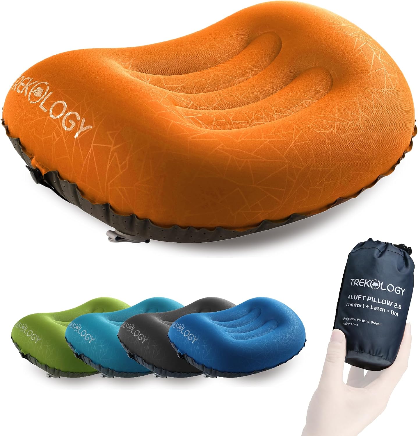 Detalle de TREKOLOGY ALUFT 2.0 cuscino gonfiabile ultraleggero da viaggio e campeggio (ORANGE)