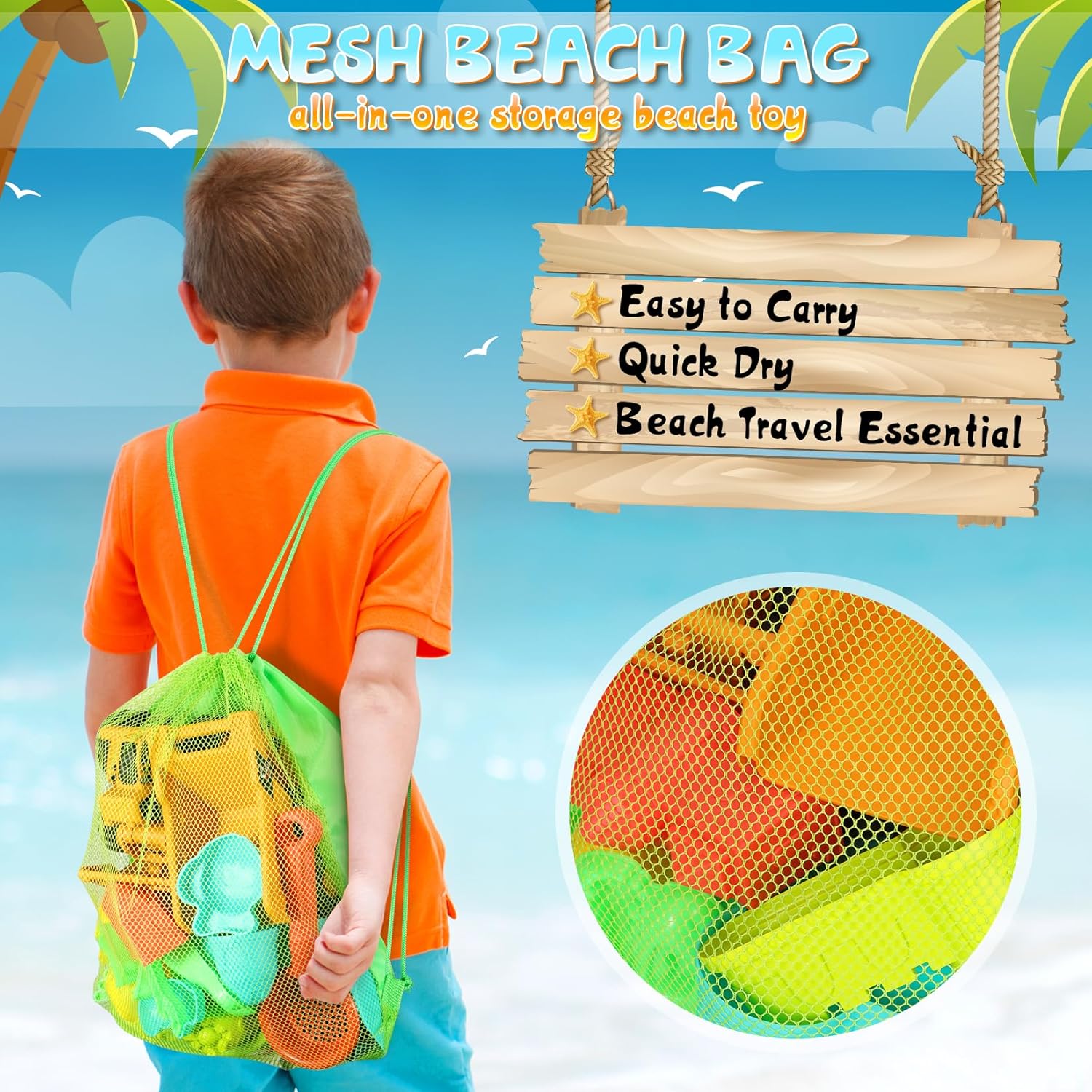 Thumbnail 1 de HUITEM Beach Sand Toys Set – 29-Piece Sandbox Kit for Creative Summer Fun