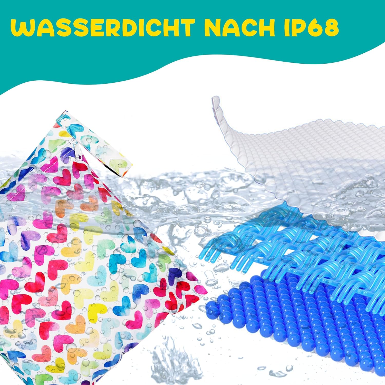 Thumbnail 4 de Loscarol Wetbag Kindergarten (2er Set, groß + klein) mit Druckknopfgriff – Nassbeutel für Windeln & mehr