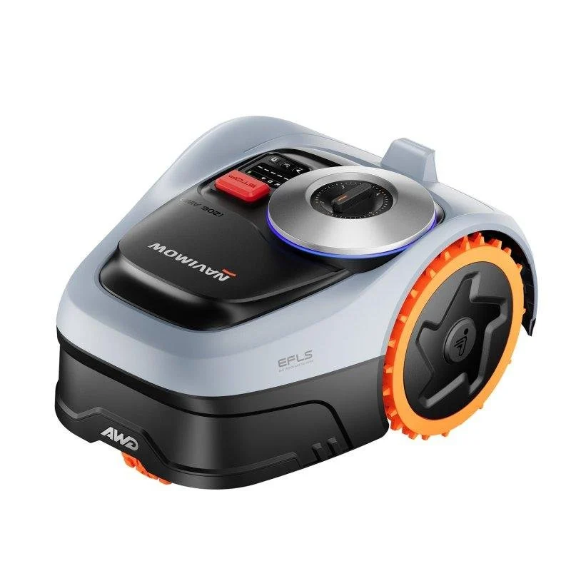 Detalle de Navimow i206E AWD: robot cortacésped de tracción total para jardines complejos