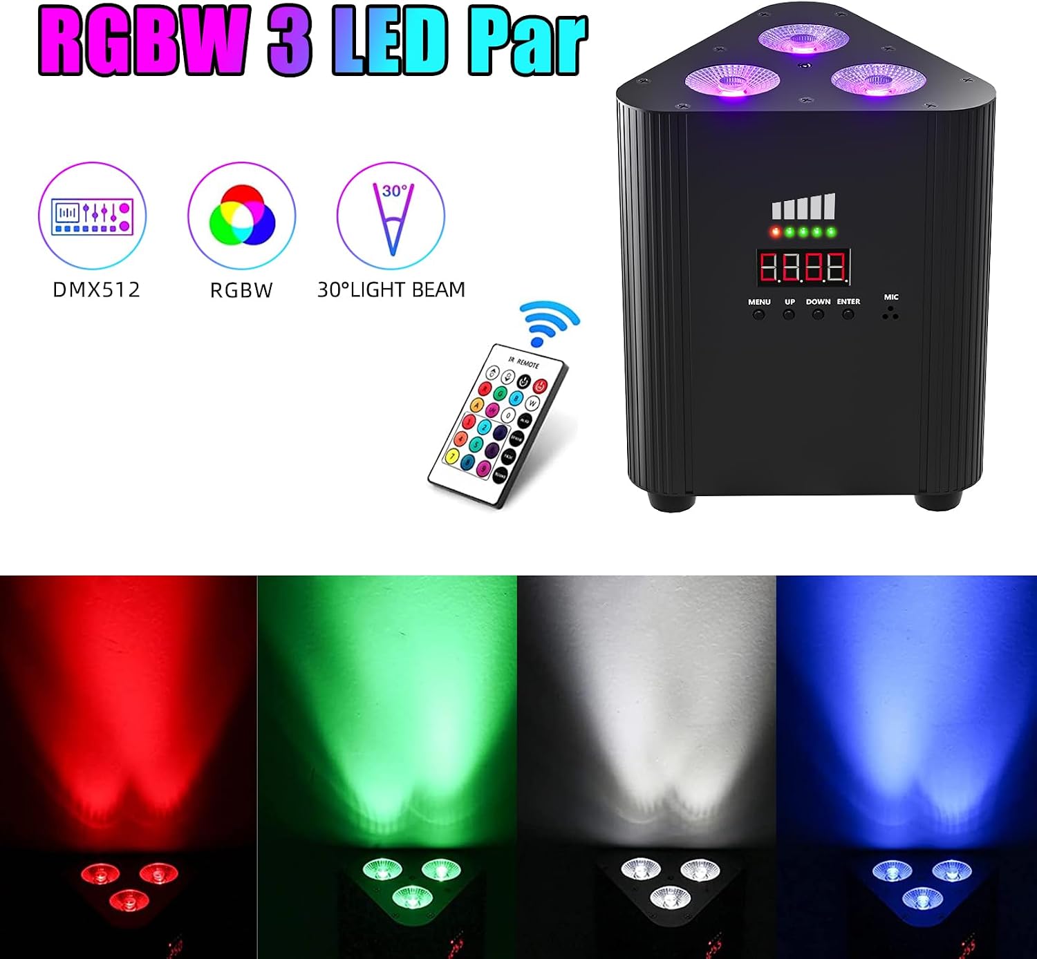 Thumbnail 1 de HOLDLAMP ZQ01449 Rechargeable Wireless RGBW LED PAR Light with Remote and DMX