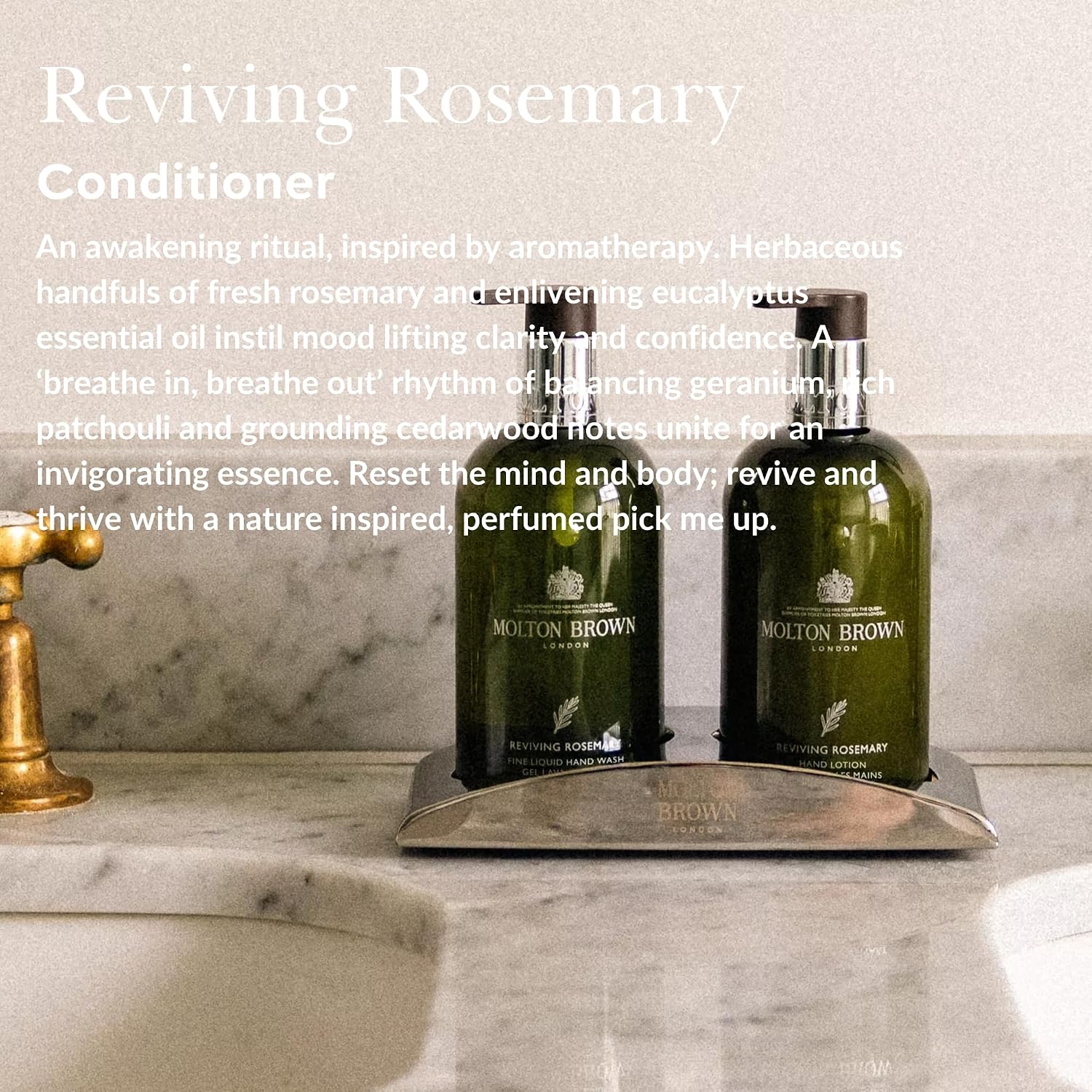 Detalle 2 de Molton Brown Reviving Rosemary Balsamo da 300 ml: idrata, districa e lascia i capelli morbidi