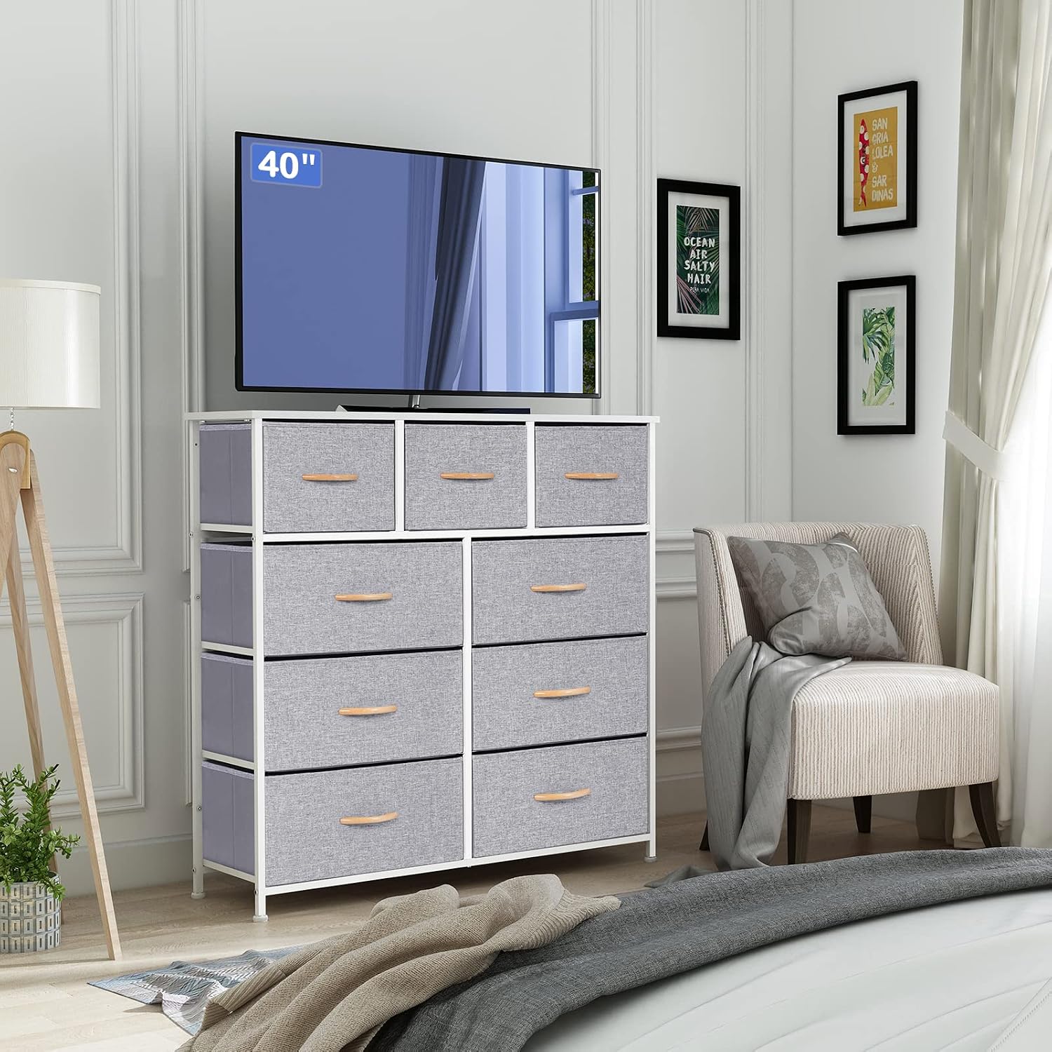 Detalle 2 de LYNCOHOME 9-Drawer Fabric Chest of Drawers