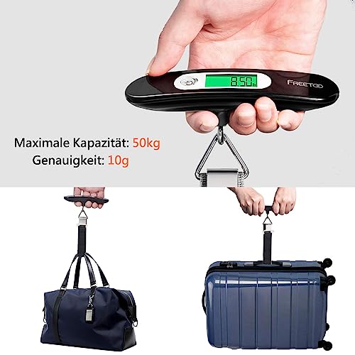 Detalle de FREETOO Pèse Bagage Capacité max 50 kg avec Fonction Tare – précision et ergonomie pour vos voyages