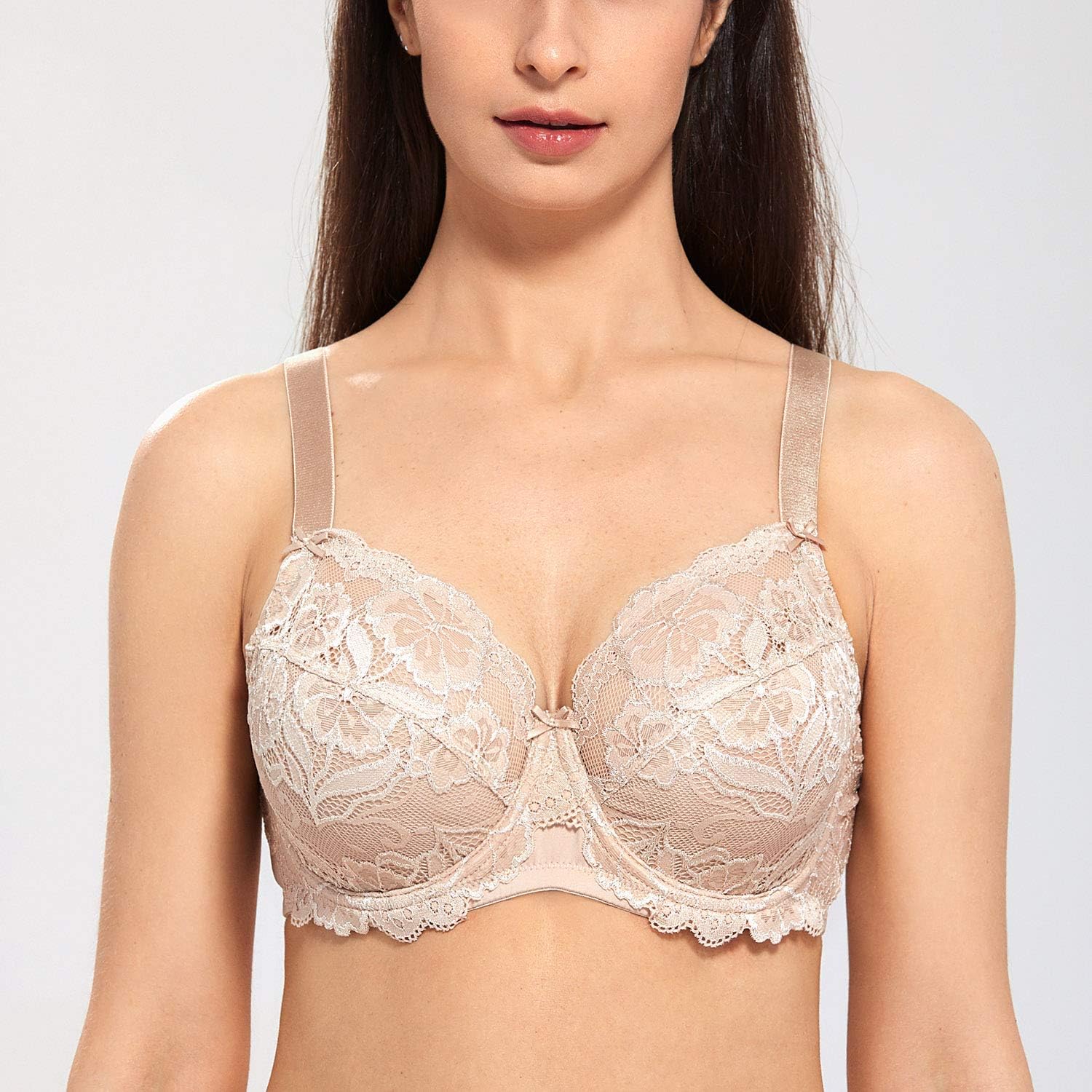 Detalle de DELIMIRA Women's Full Coverage Lace Plus Size Bra with Underwire