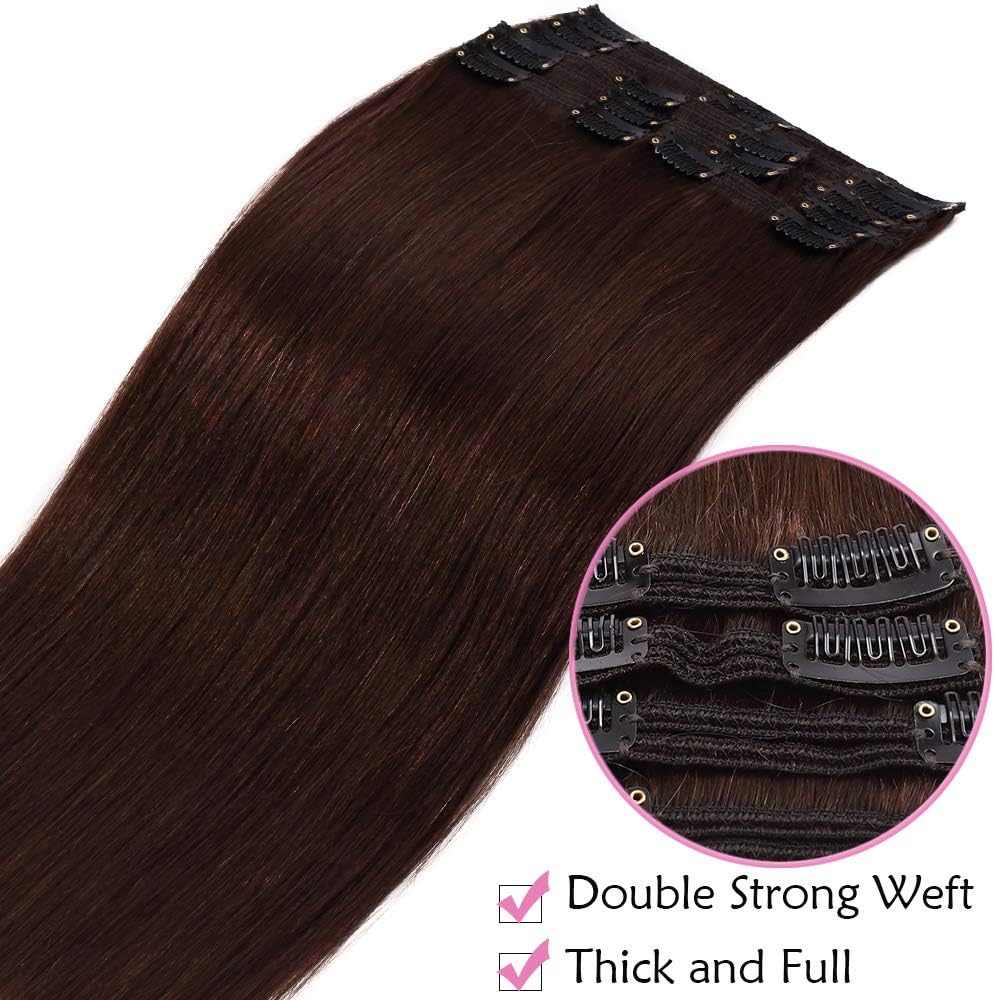 Thumbnail 1 de SEGO Extension Clip Capelli Veri Castano – 8 Fasce Remy 100% lisci naturali, 35 cm, 120 g
