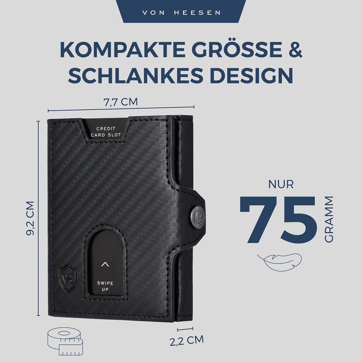 Thumbnail 5 de VON HEESEN Slim Wallet 9 x 7 x 1,5 cm 👛