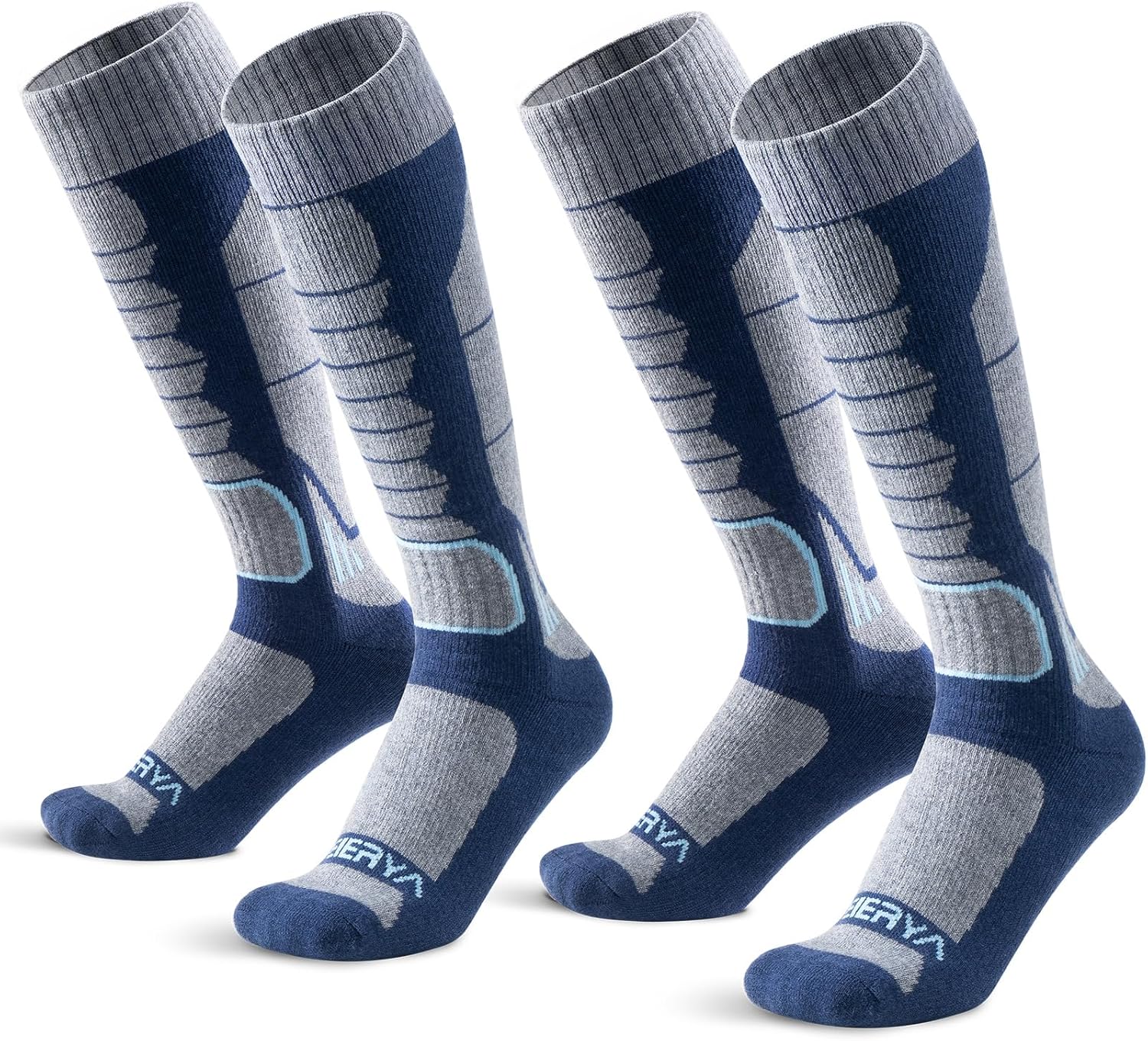 Detalle de WEIERYA Merino Wool Ski Socks — Over-the-Calf Thermal