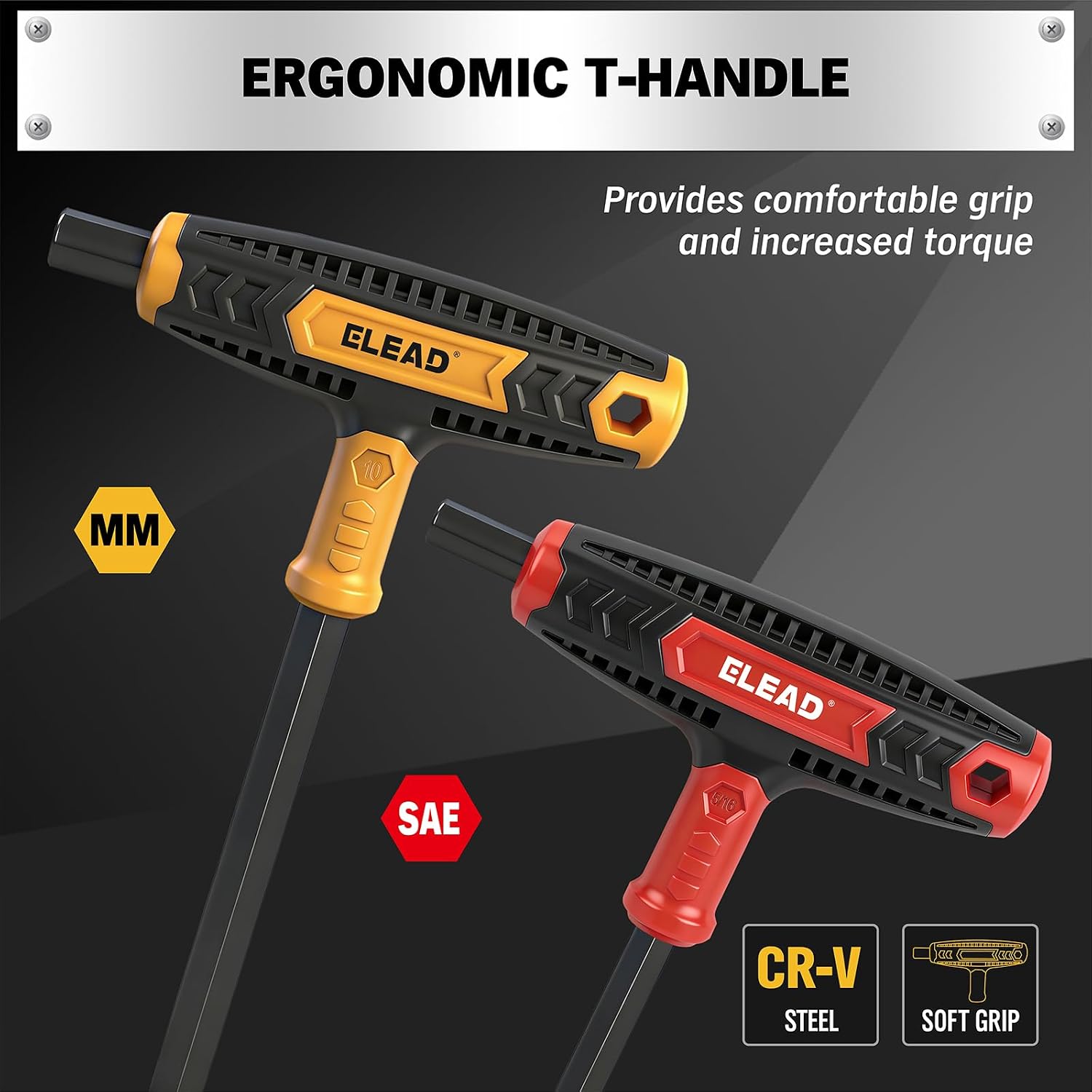 Detalle 1 de ELEAD E70209 14-Piece T-Handle Allen Wrench Set, Metric and SAE
