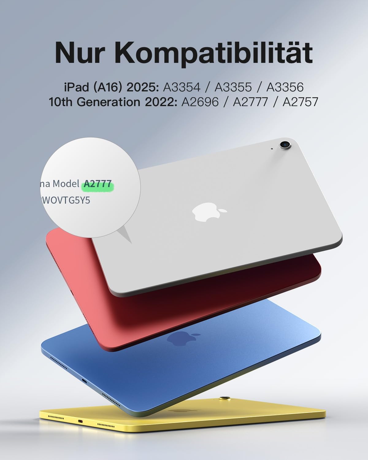 Detalle 2 de CACOE iPad 11 Hülle mit Tastatur A16 2025
