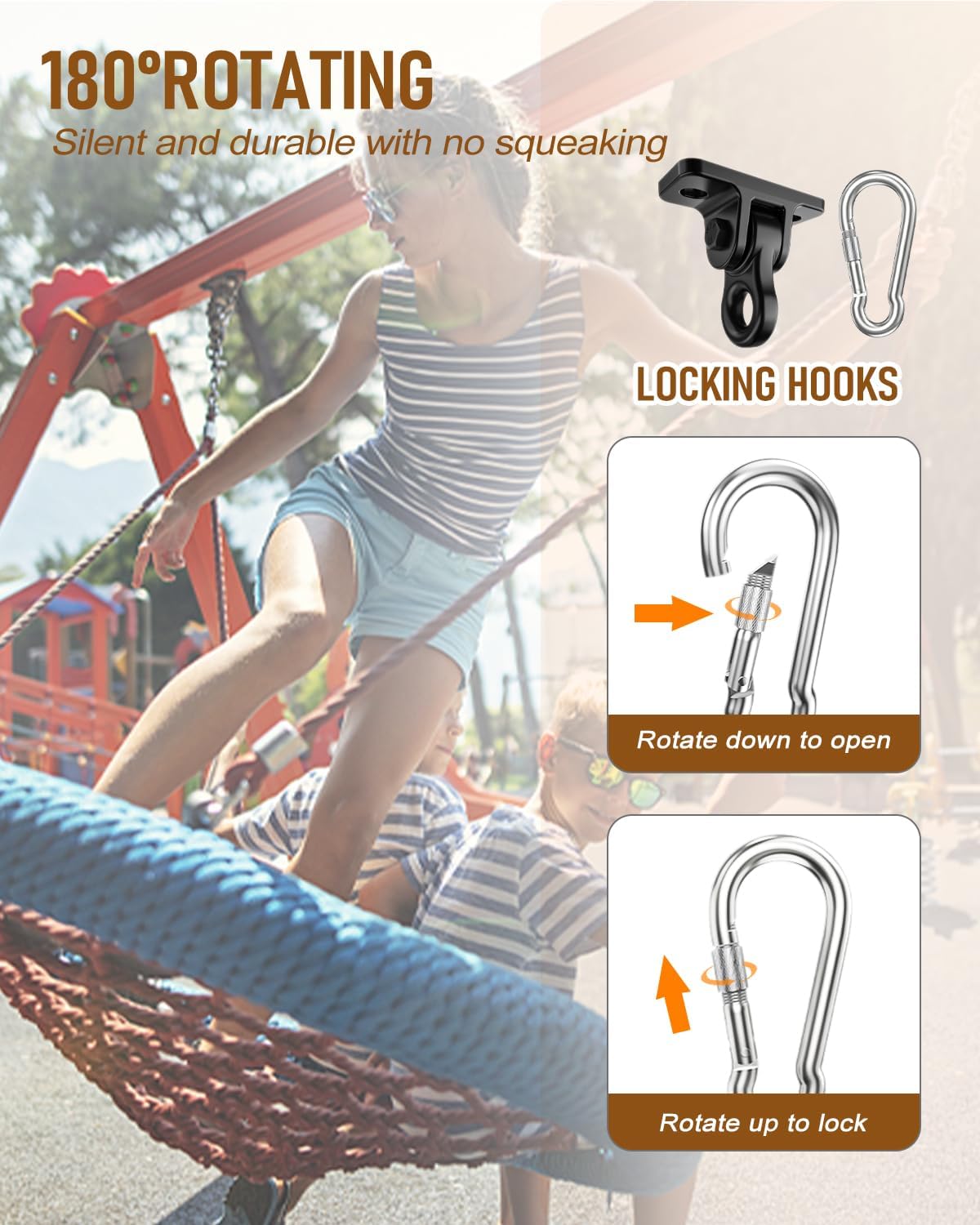 Thumbnail 5 de Heavy Duty Porch Swing Hangers Kit with Aluminum Alloy Construction (8-Pack)