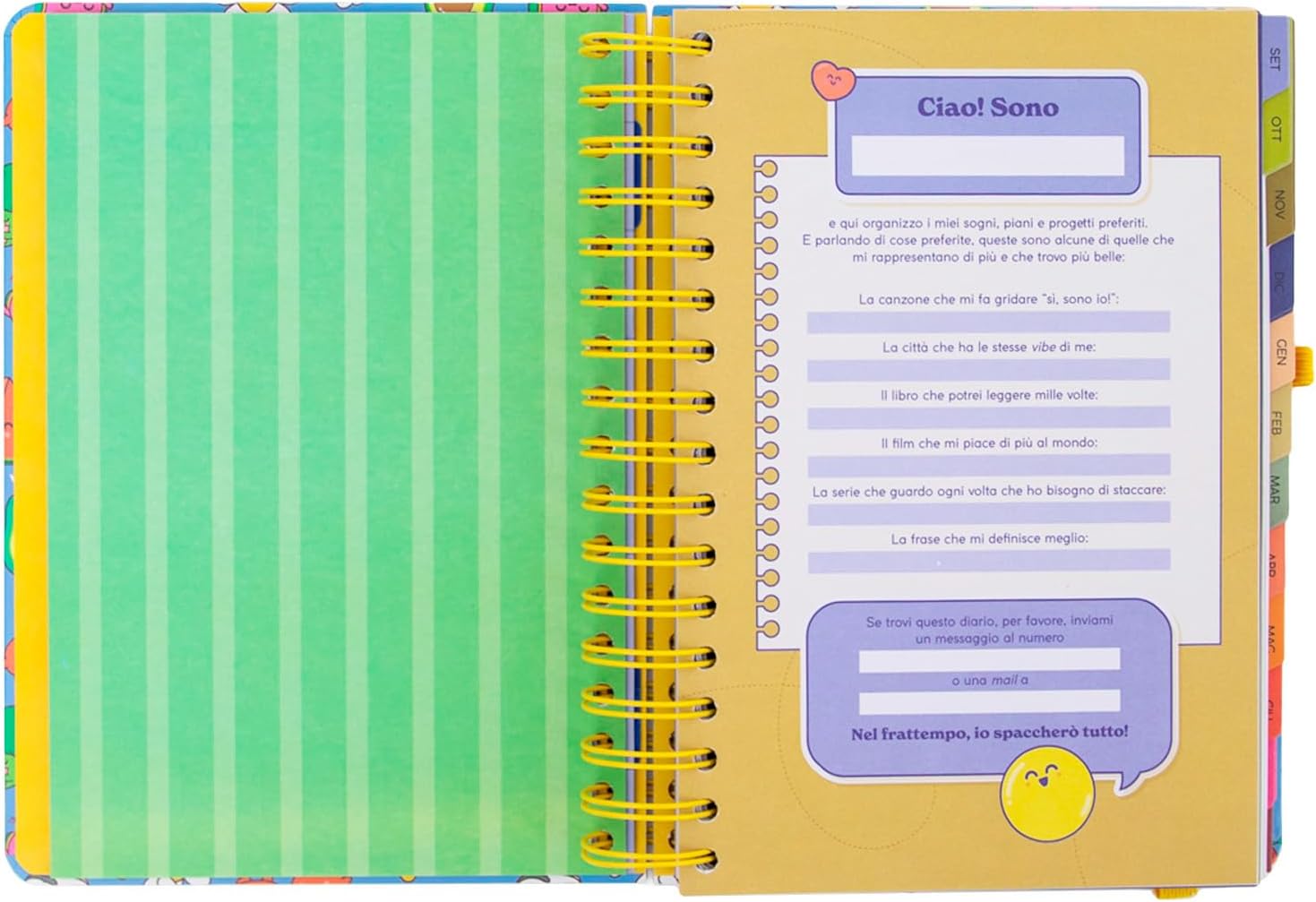 Detalle de Diario scolastico Mr. Wonderful 2026-27 Giornaliero – Nel mio mondo: pianificazione quotidiana con stile