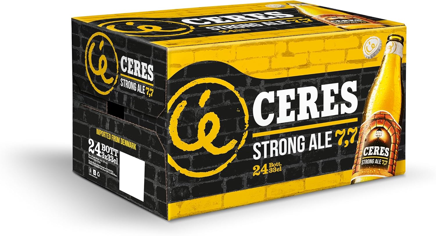 Detalle de Ceres Strong Ale – 24 bottiglie da 33 cl, birra bionda doppio malto con riflessi dorati (7,7% alc./vol.)