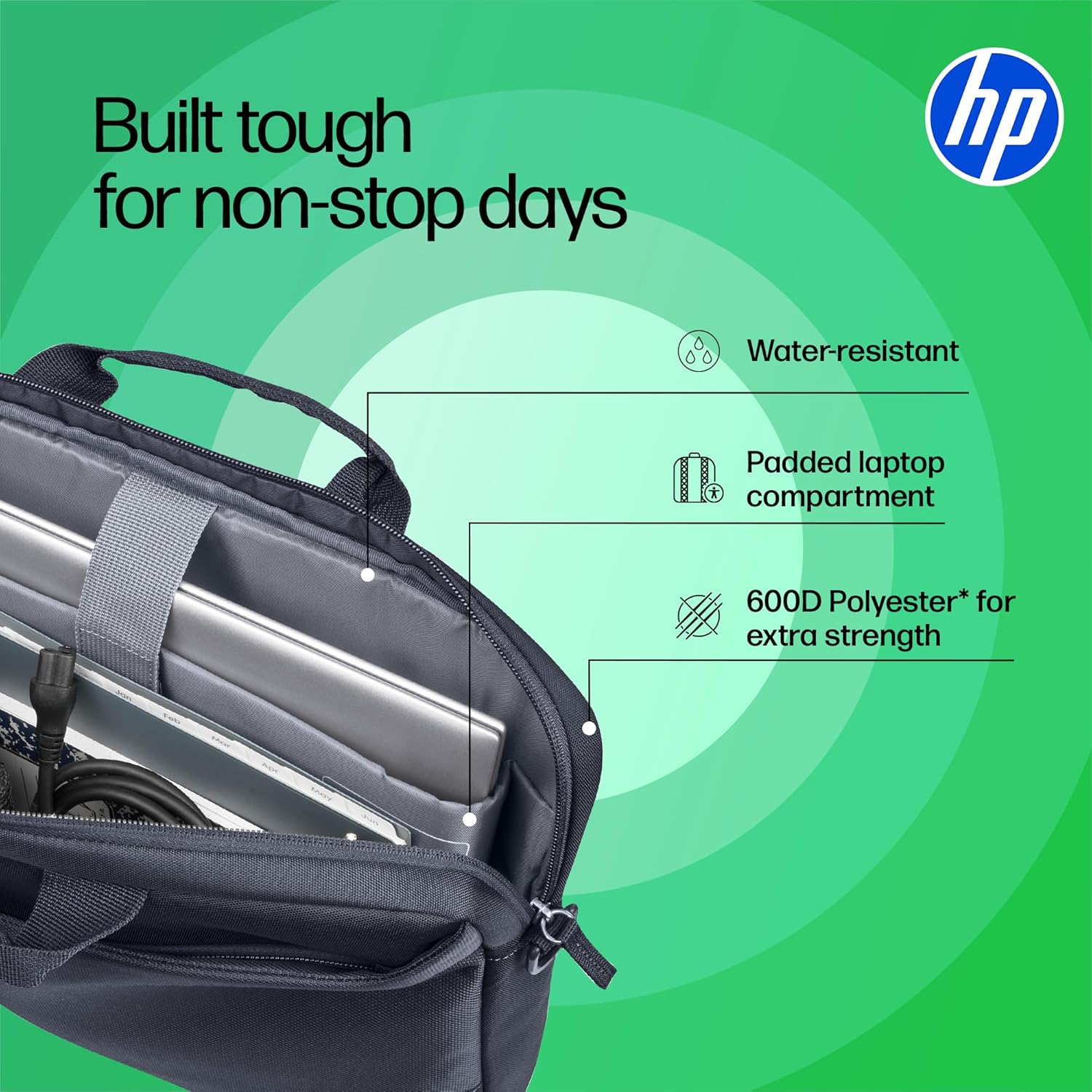 Thumbnail 2 de HP Everyday 16-inch Laptop Briefcase: Water-Repellent 12L Storage in Odyssey Grey