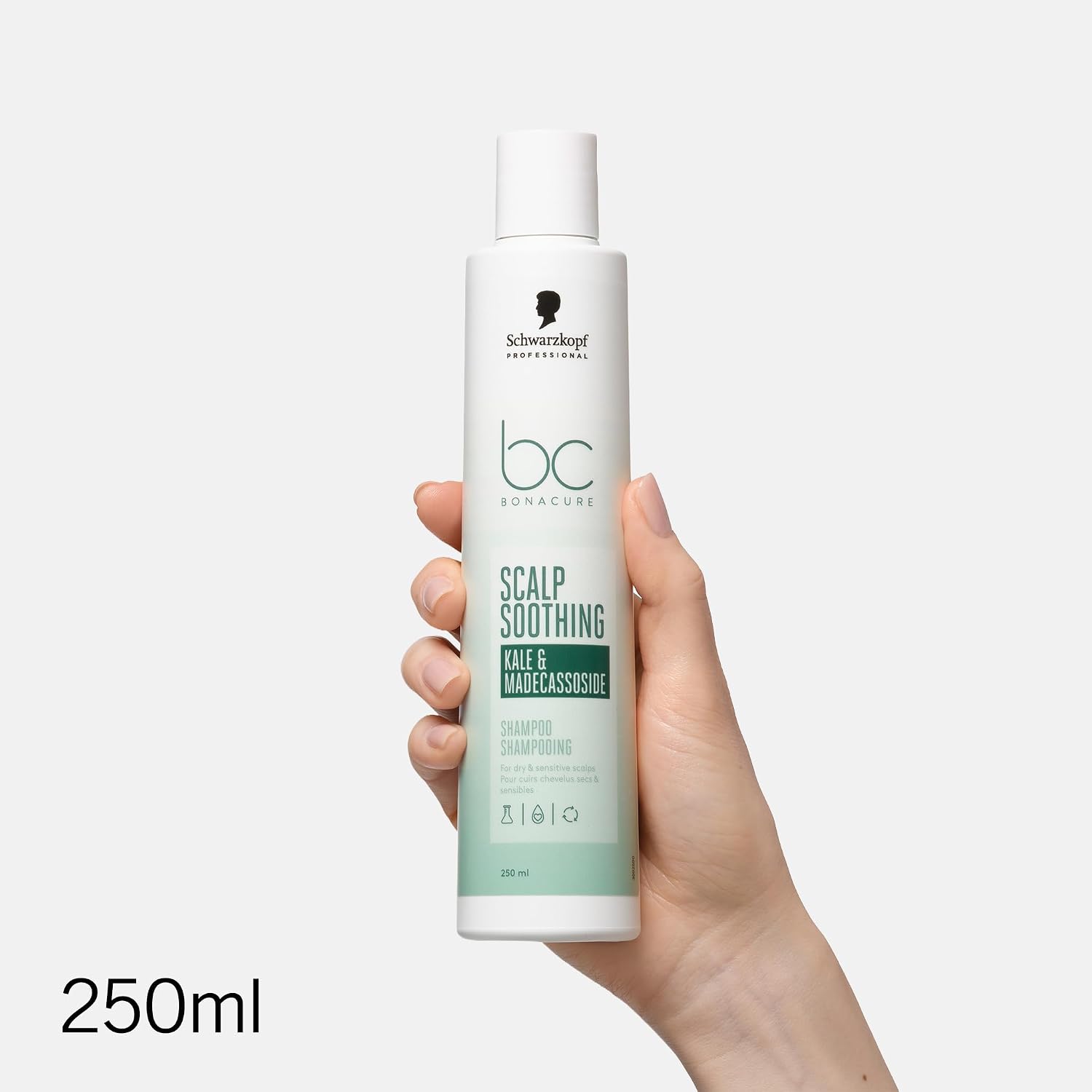 Detalle 2 de Schwarzkopf Professional Bonacure Soothing Shampoo for Dry, Sensitive Scalp (Kale & Madecassoside) 250 ml