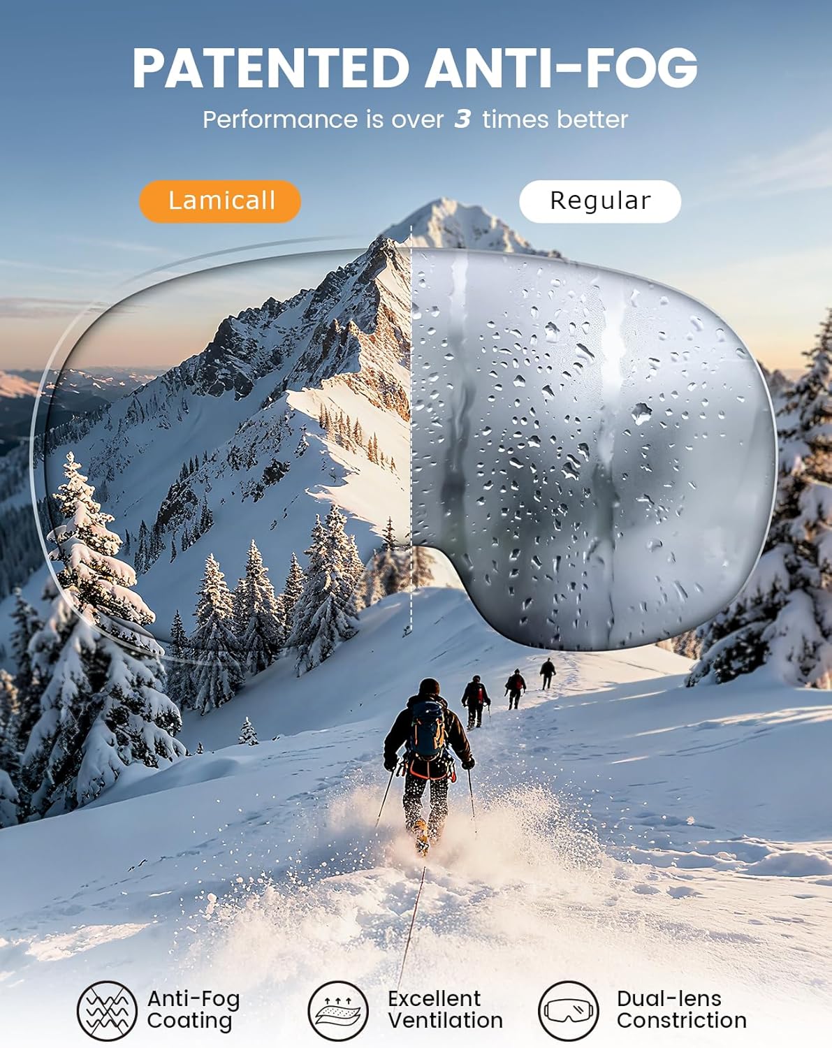 Detalle 1 de Lamicall Ski Goggles OTG 17mm Spherical