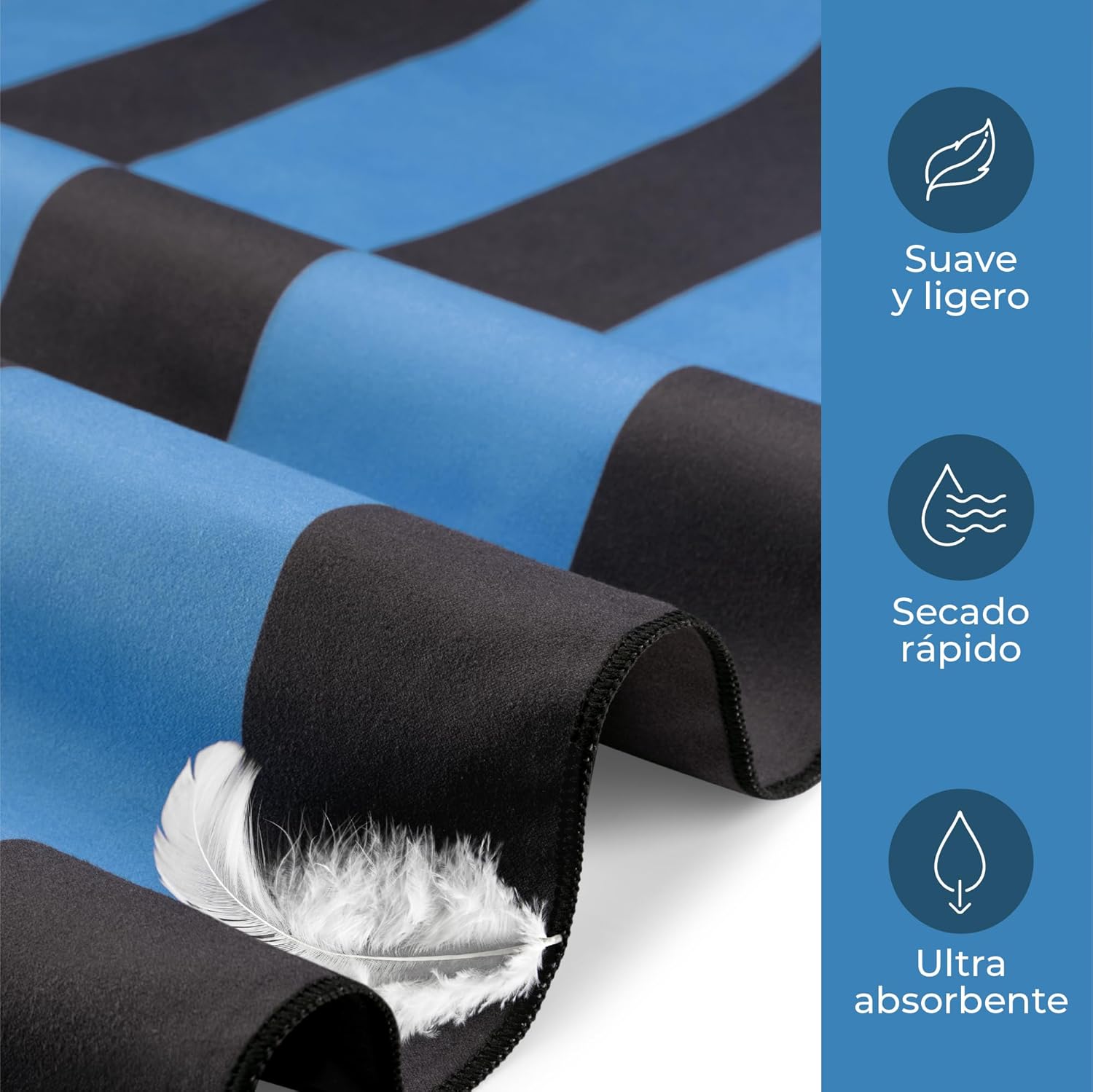 Detalle 2 de ZENACROSS Toalla Microfibra XXL - Playa y Piscina 🏖