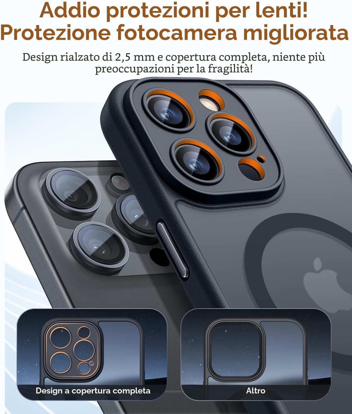 Detalle de CANSHN Cover Magnetica per iPhone 13 Pro Max 6,7" – Protezione completo della fotocamera, formato opaco traslucido