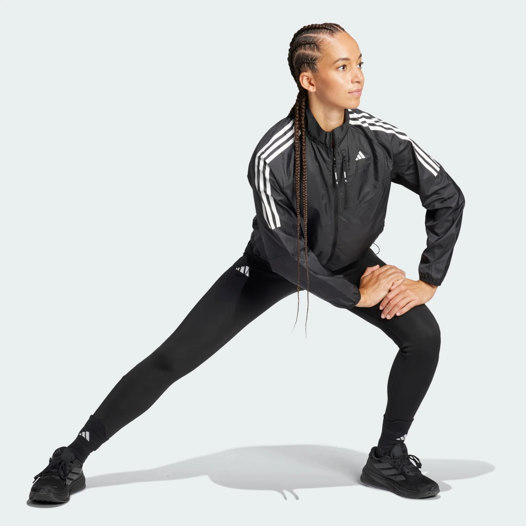 Thumbnail 2 de Adidas Own the Run 3-Stripes Packable Jacket – Negro