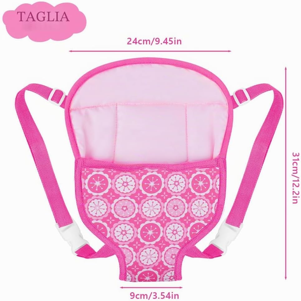 Detalle de Aolso Marsupio per Bambole 18IN – Marsupio per Bambole con Spallacci Regolabili Rosso