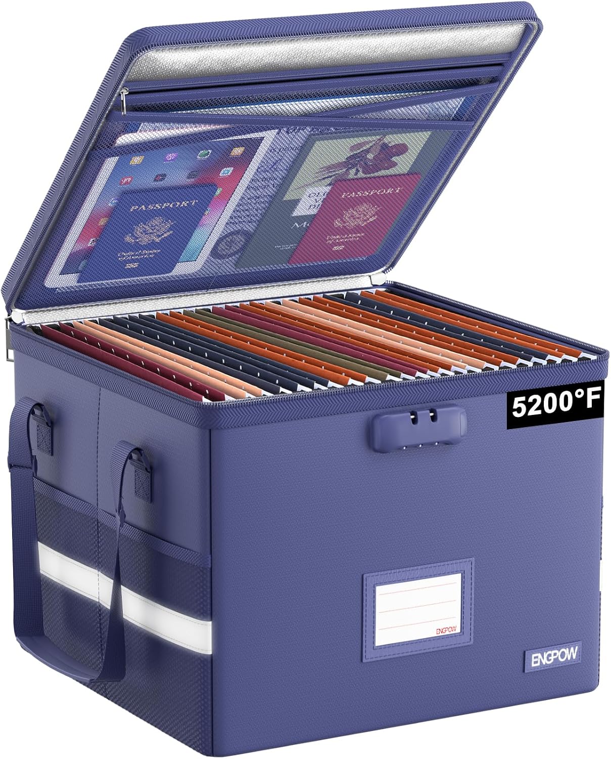 Detalle de ENGPOW EG127BLXNEW Fireproof File Box, 5200°F, Lockable, Collapsible