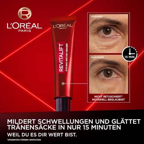 Detalle 2 de L'Oréal Paris Anti-Tränensack Sofort Lifting – Revitalift Laser: Sofortige Straffung für Augenpartie (15 ml)